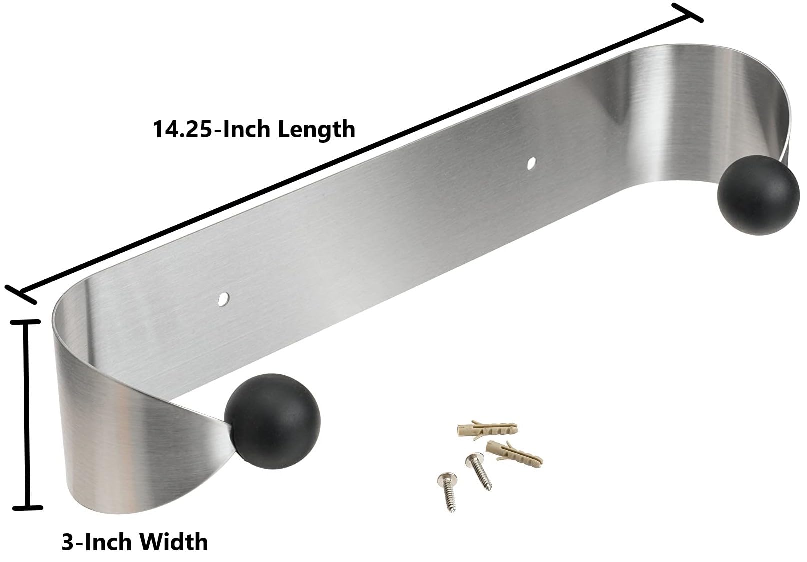 Prodyne Under Cabinet Paper Towel Holder, Silver And Black Small