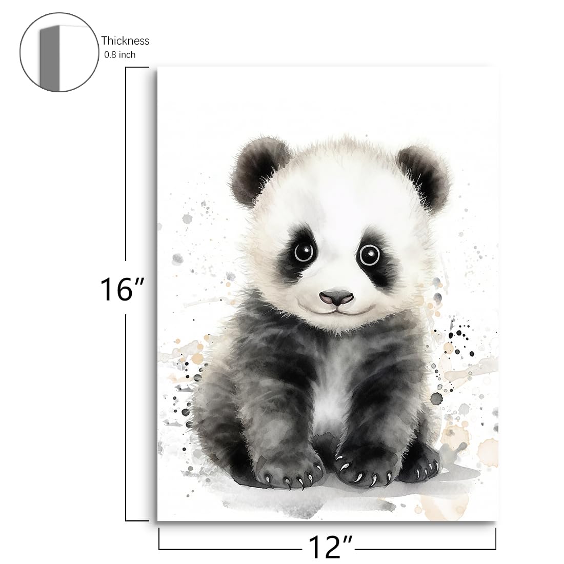 Cute Panda Pictures Wall Art Watercolor Animal Canvas Prints Wall Decor Wildlife Animals Portrait Poster Modern Framed Artwork F