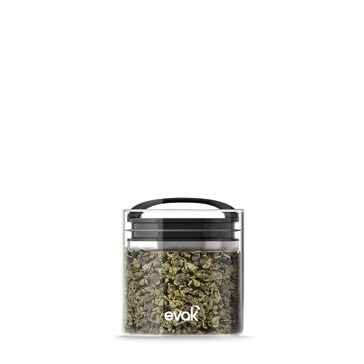 Prepara Evak Compact Glass Food Storage, 16 Ounce, Black
