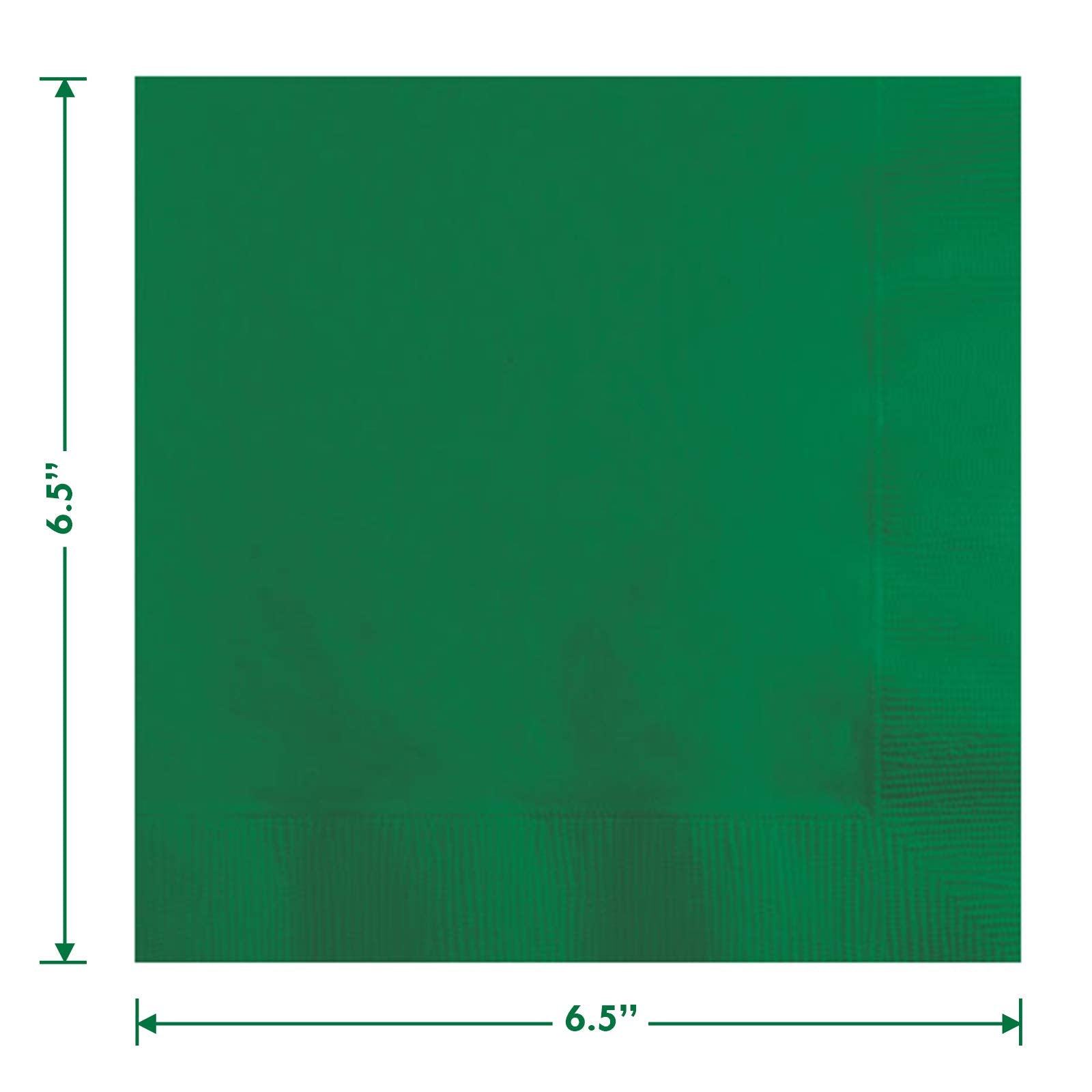 Emerald Green Paper Dinner Plates and Lunch Napkins - Solid Green Party Supplies for St. Patrick's  Mardi Gras  and Spring Parties (Serves 16)