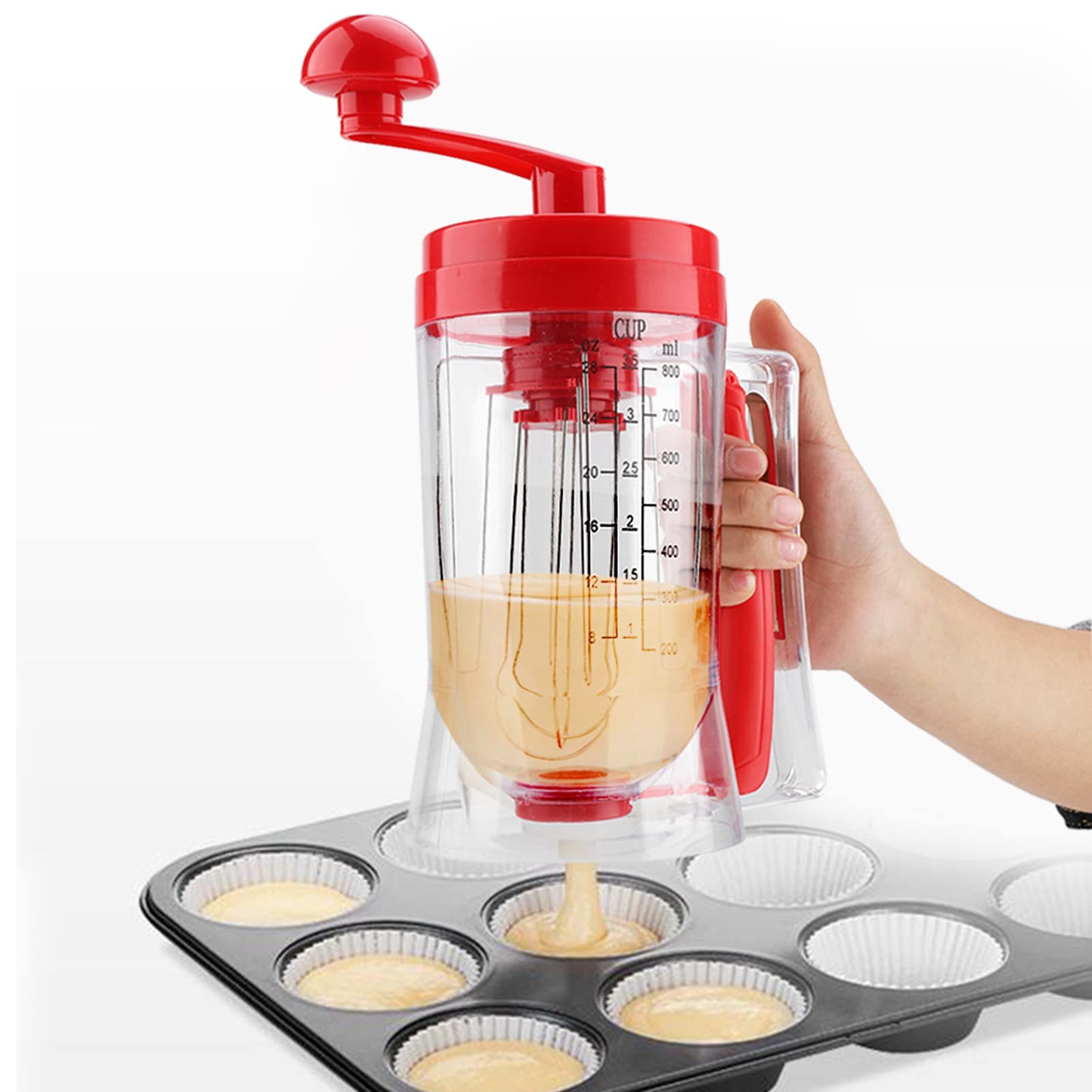 Pancake Batter Dispenser With Squeeze Handle, Batter Mixer, Electric Pancake Batter Dispenser Kitchen Tool Batter Mixer Dispense
