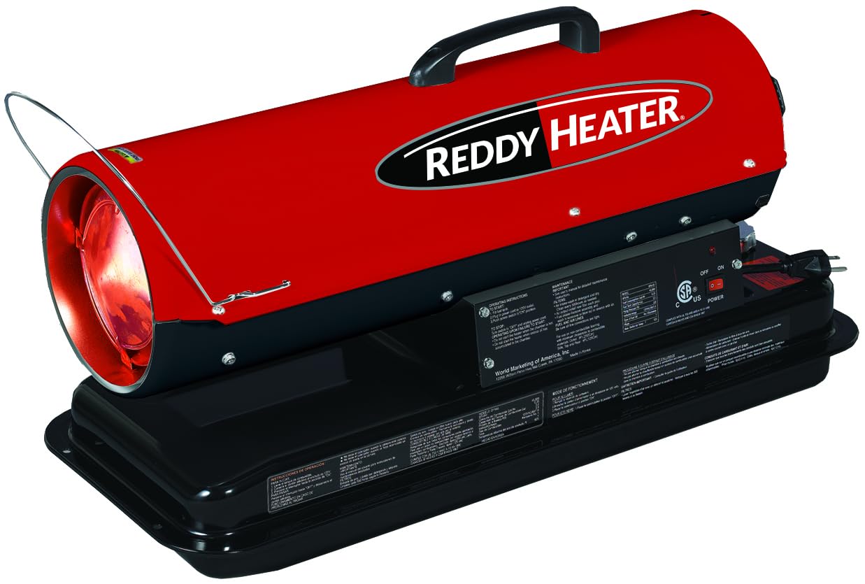 Reddy Heater 50,000 BTU Forced Air Heater, Kerosene Space Heater for Construction, Workshop & Garage Use, Multi-Fuel, 120V, CSA 
