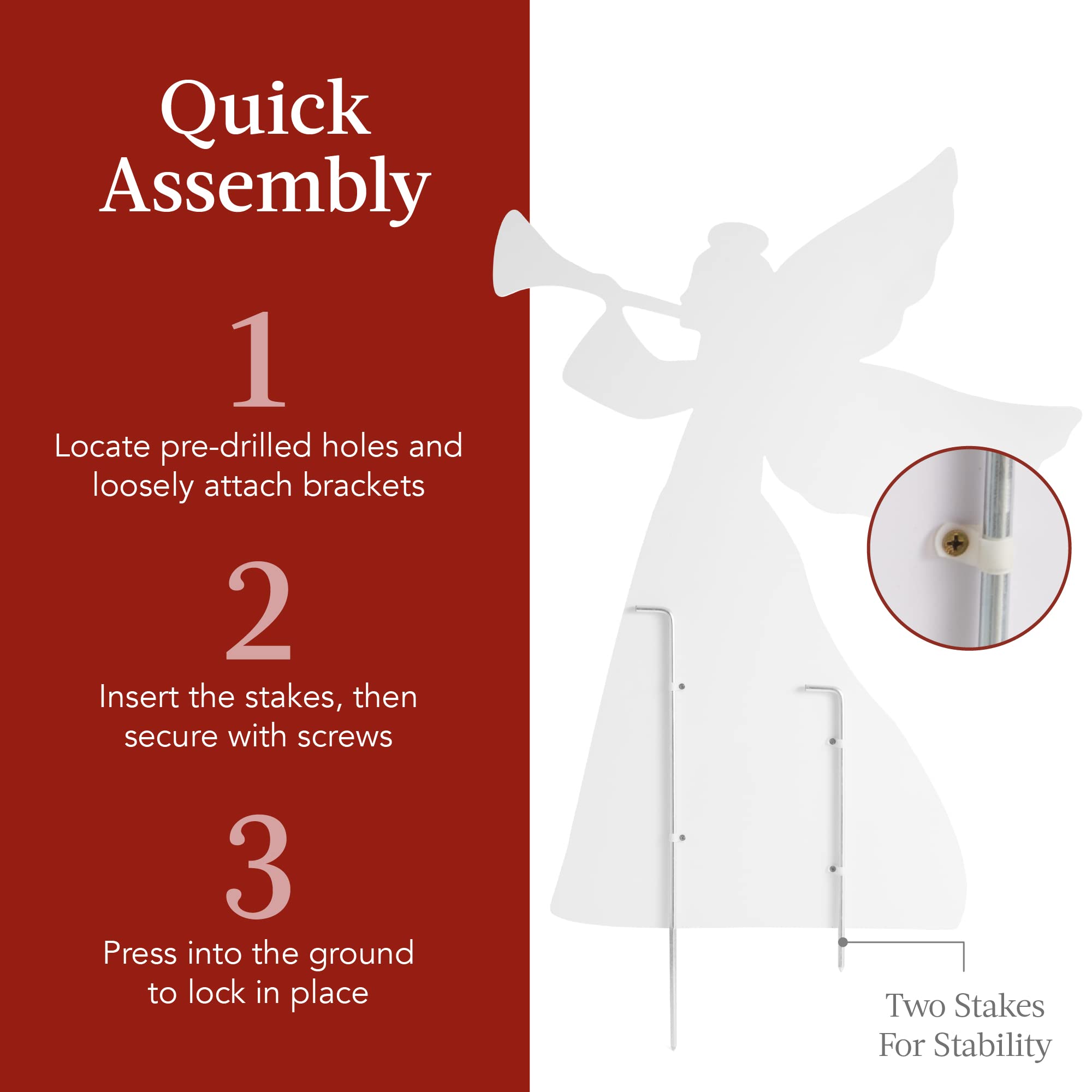 Best Choice Products 3ft Set of 2 Outdoor Christmas Angel Yard Decorations, Weather-Resistant PVC D  cor for Lawn, Garden, Displ
