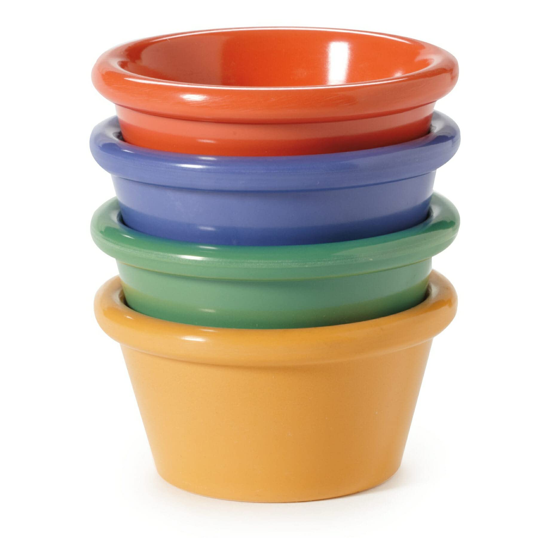 G.E.T. Enterprises Mix Pack of 4 Mardi Gras Colors 2 oz. Ramekin, Break Resistant Dishwasher Safe Melamine Plastic, Ramekins Col