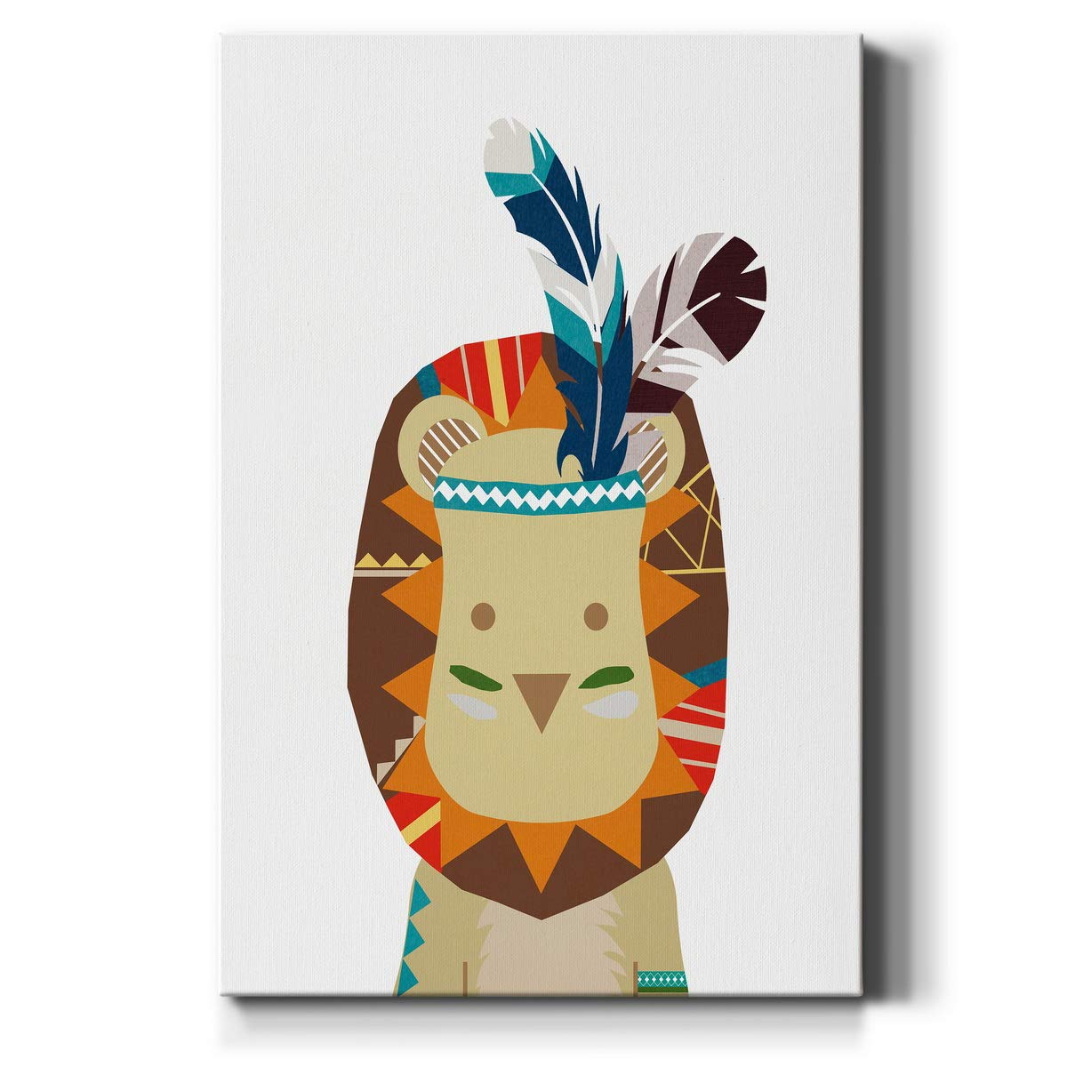 Renditions Gallery Canvas Animal Wall Art Decorations Paintings & Prints Tribal Baby Chief Lion Canvas Animated Wall Hanging Pri