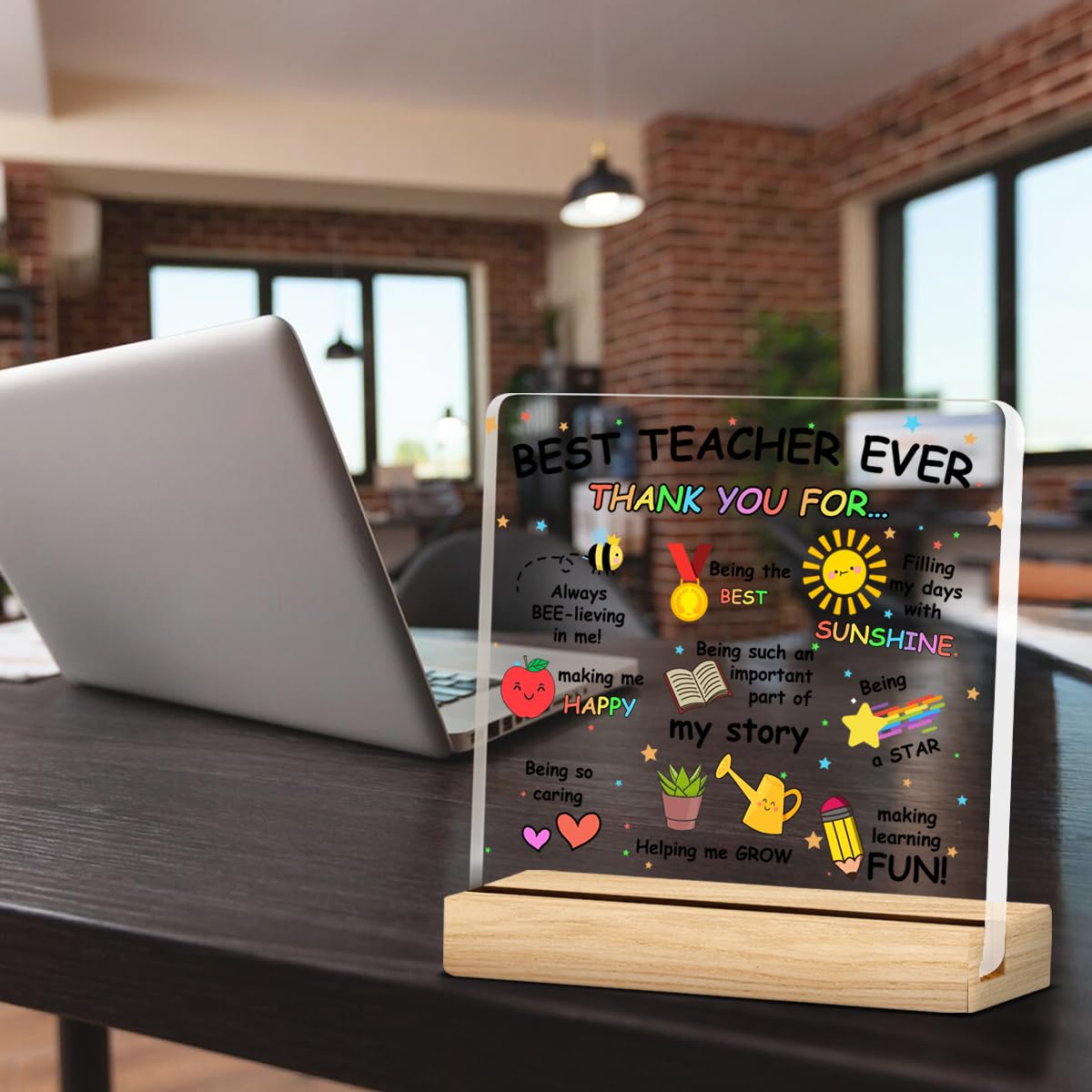 Best Teacher Gifts Teacher Appreciation Gifts Thank You Teacher Gifts Best Teacher Ever Acrylic Desk Plaque Sign Office Decor 4