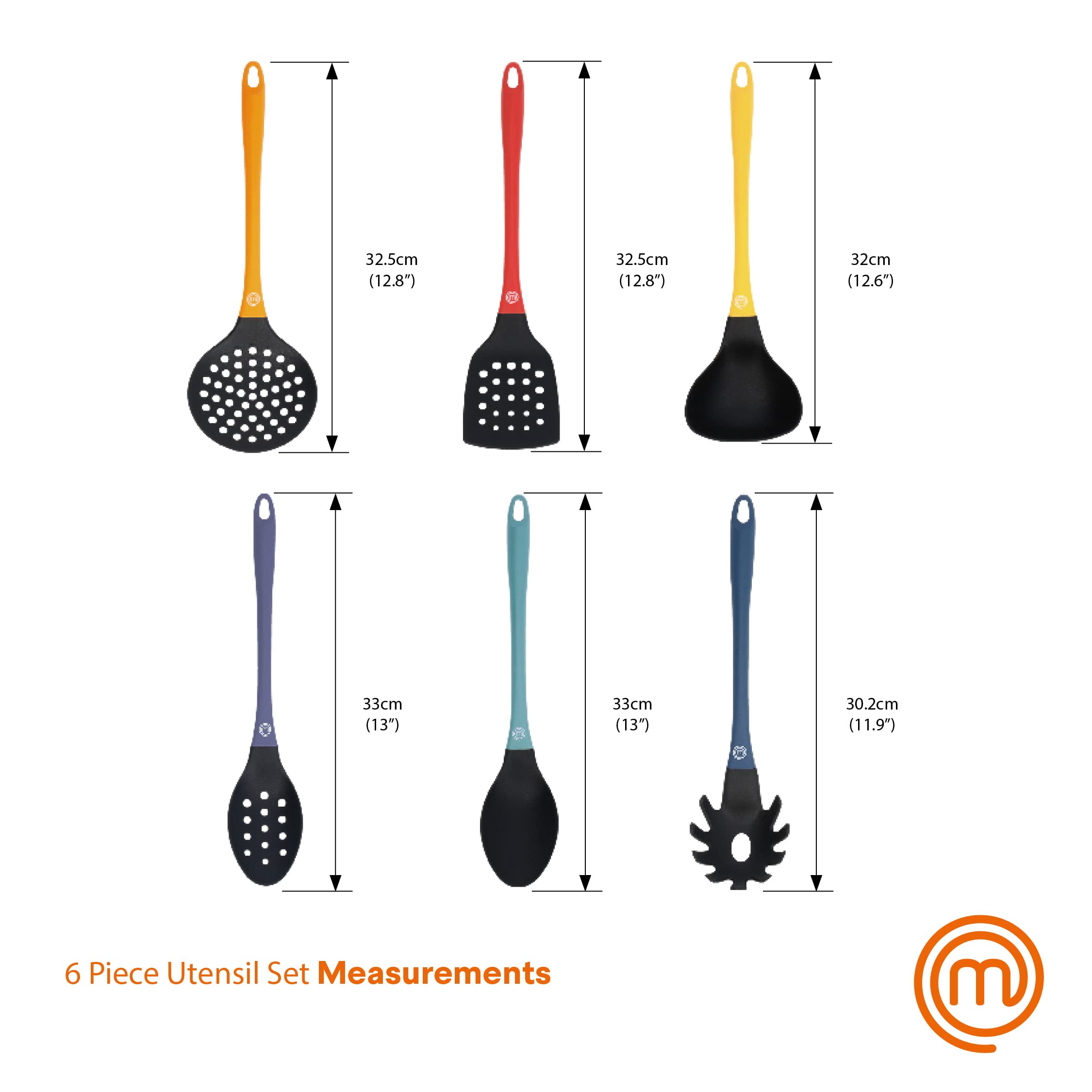 Masterchef Kitchen Utensils Set, Nylon Cooking Utensils Set Of 6, Non Toxic & Non Scratch Cooking Tools For Non Stick Cookware I
