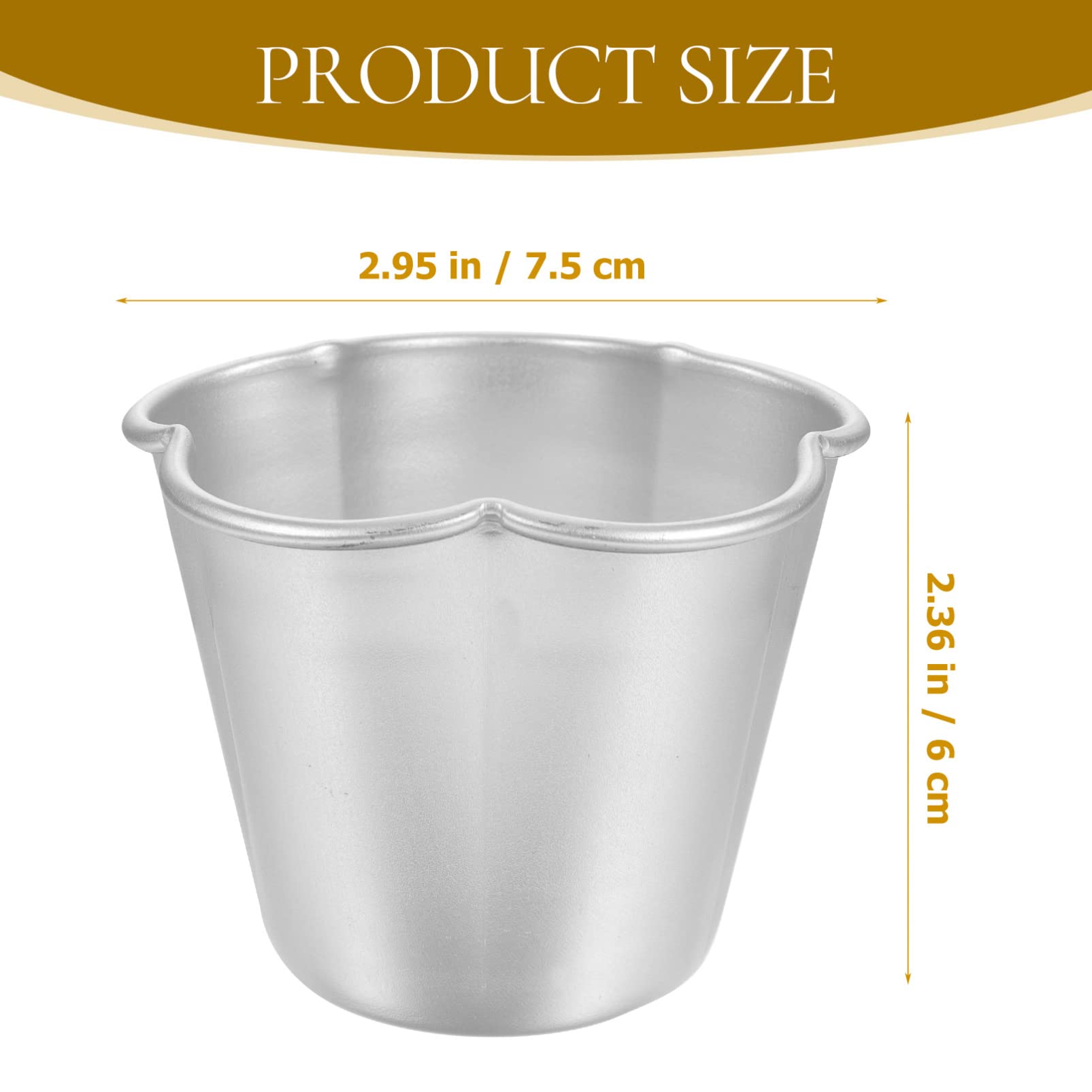 Sherchpry 6Pcs Flower Shape Pudding Moulds Aluminum Baking Cups Non Stick Round Nonstick Egg Tart Cupcake Muffin Cheesecake Moul