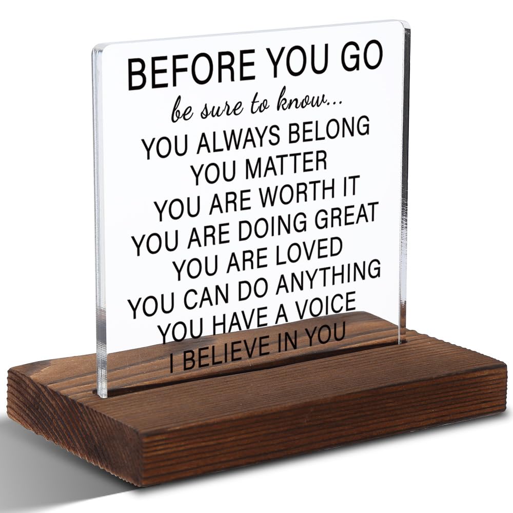 Before You Go Motivational Wall Art - Daily Affirmation Sign for Office, Classroom, Therapy or Home, Positive Reminder Quote, 4x