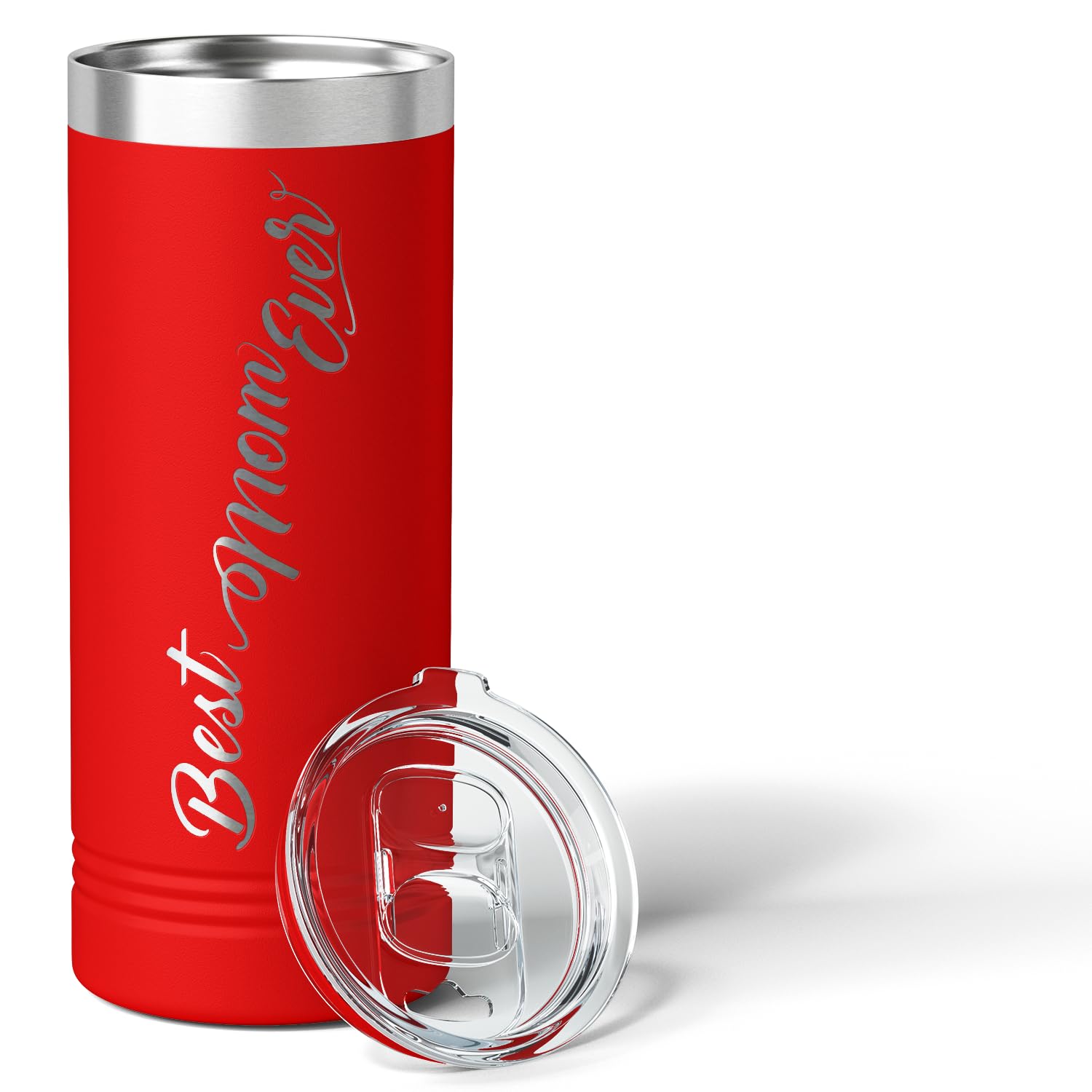 Best Mom Ever Birthday Gifts For Women Present Idea Laser Engraved On Red 22 Oz Skinny Tumbler Vacuum Insulated Cup For Mothers