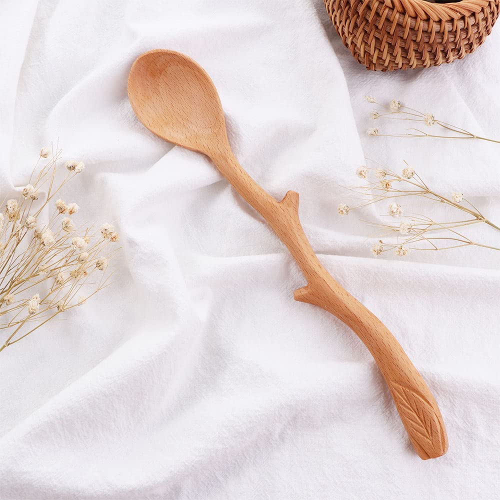 3Pcs Wooden Twig Spoons,Long Handle Soup Spoon Natural Wood Coffee Scoop, Creative Branch Shape Ladle Spoon For Soup Cooking Mix