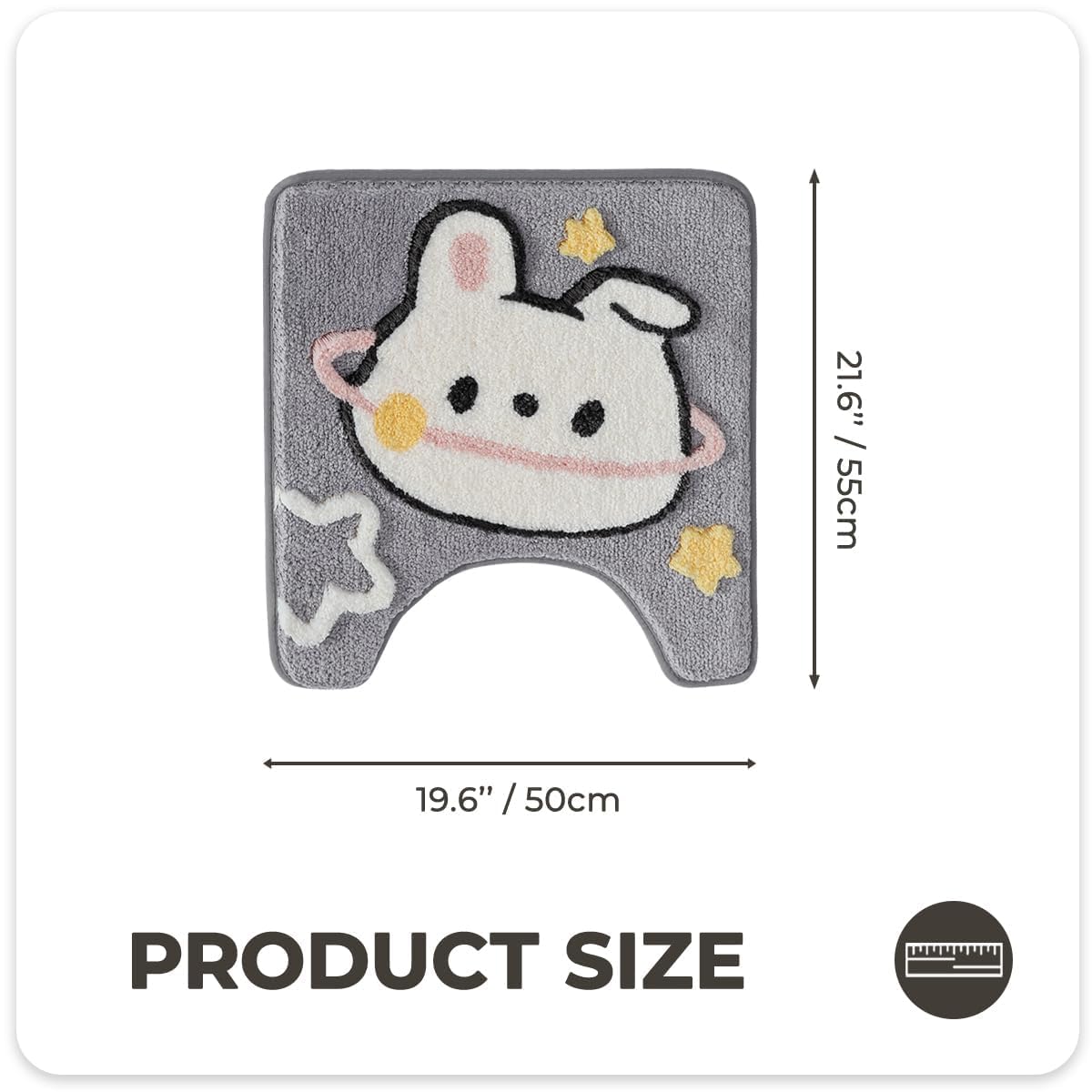 Tyrafry Cute U-Shaped Toilet Rug, Ultra Soft Microfiber Bathroom Rug Non Slip Toilet Mat Water Absorbent Rug For Bathroom Floor