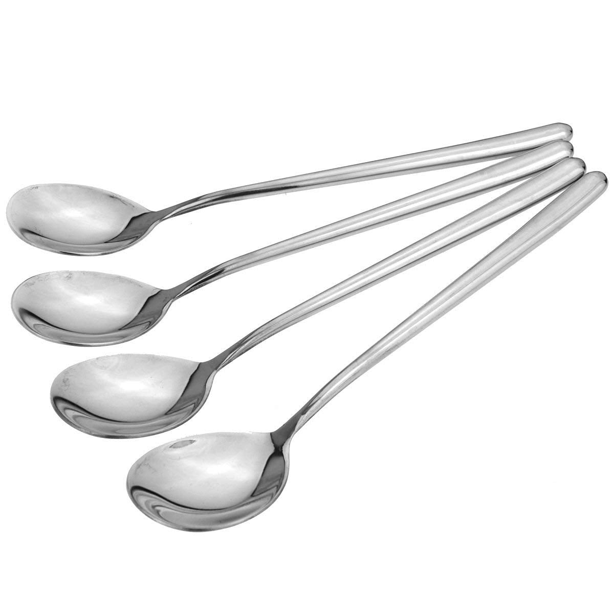 Stainless Steel Spoon, Long-Handled Great Circle Coffee Soup Spoon, Pack Of 4 Spoons
