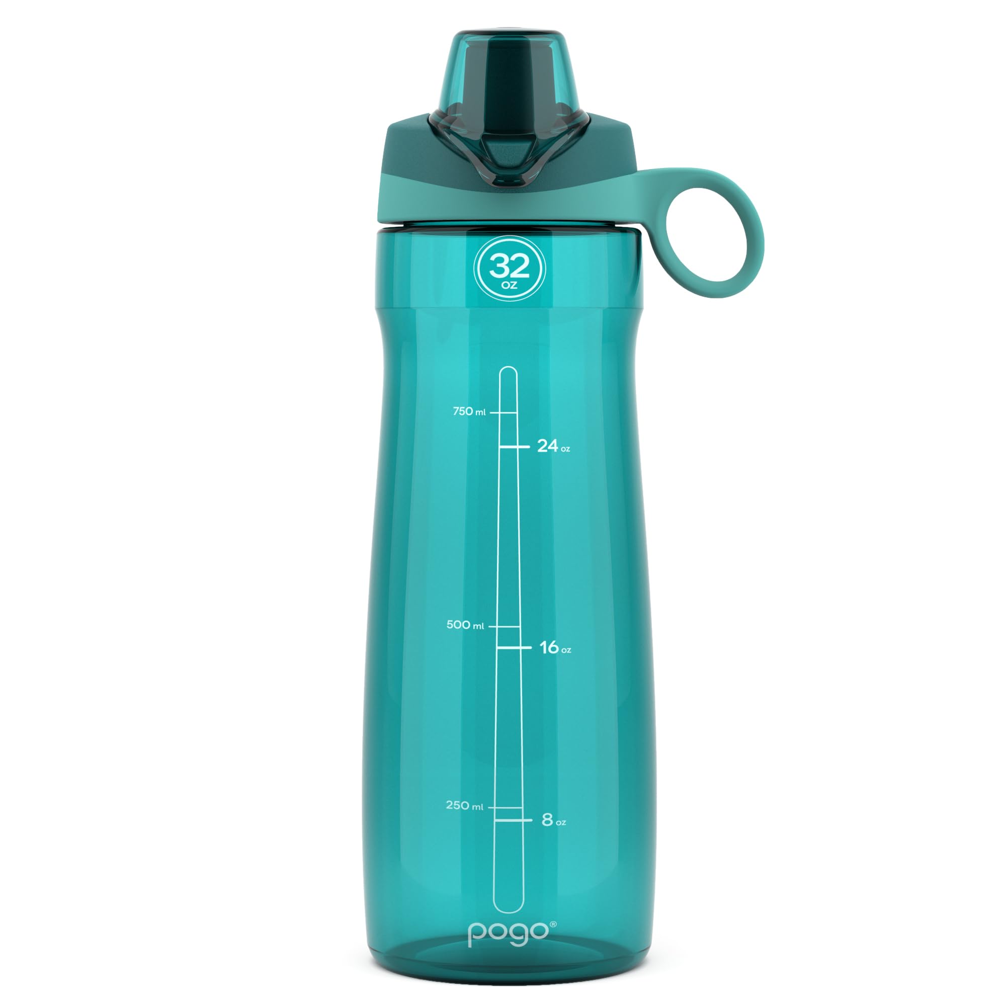 Pogo BPA-Free Plastic Water Bottle with Chug Lid  32 Oz  Quetzal Teal
