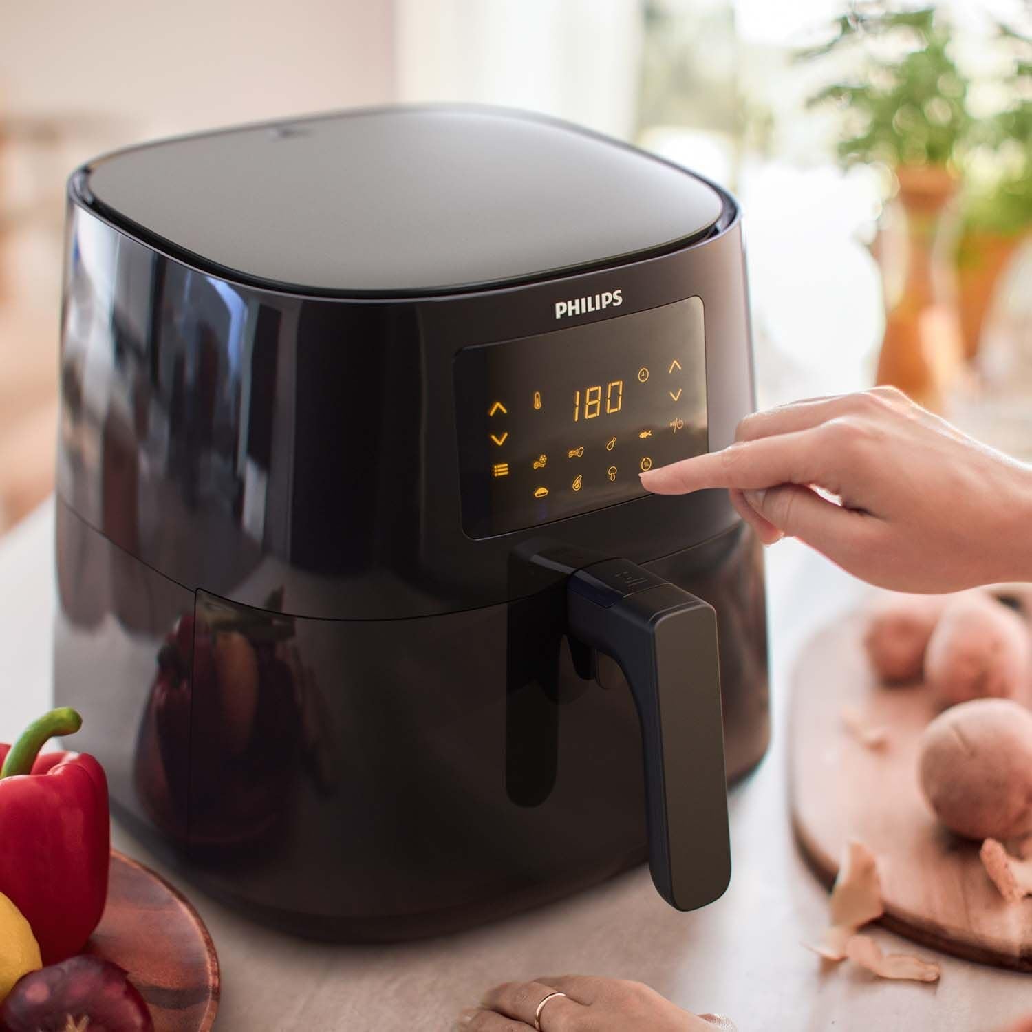 Philips Essential Airfryer Xl 2.65Lb/6.2L Capacity Digital Airfryer With Rapid Air Technology, Starfish Design, Easy Clean Baske