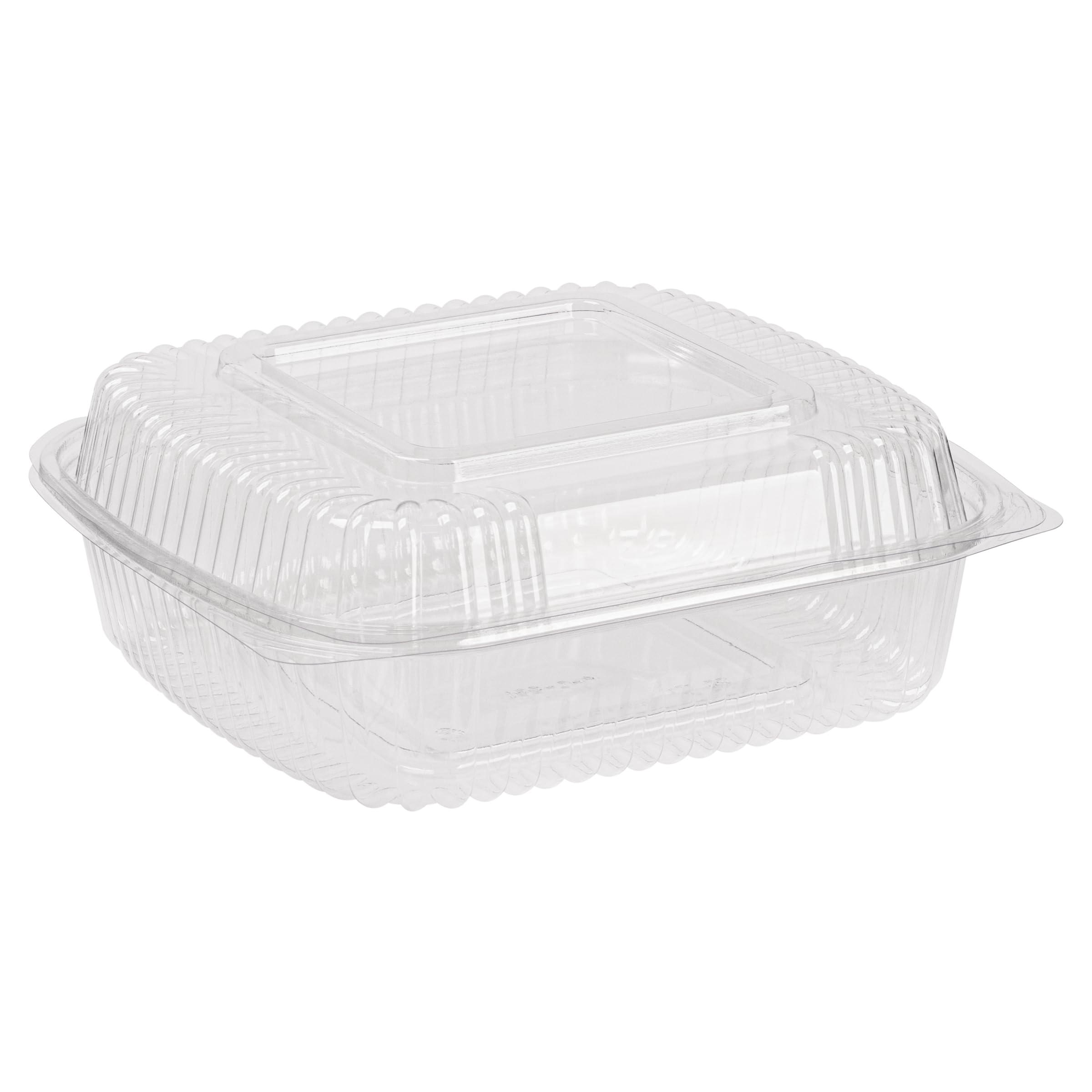 Jaya 100% Compostable Clear PLA Hinged Clamshell, 8x8-Inch, 160-Count Case