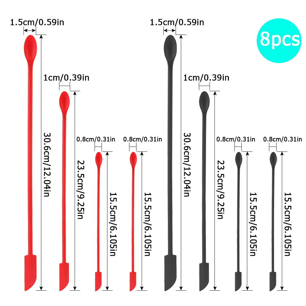 8 Pcs Mini Spatulas Makeup Scraper, Silicone Mini Spatula For Cosmetics, Reusable Small Thin Jar Scraper For Getting Lotion Out,