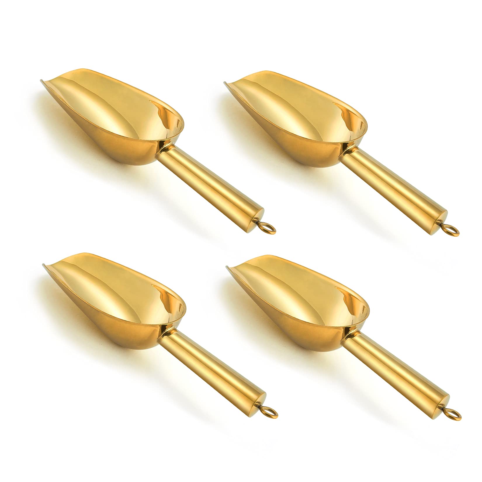 3Oz Mini Scoop Set Of 4, P&P Chef Stainless Steel Candy Sweet Ice Cube Scoop For Home Bar Buffet Wedding Canisters, Easy Clean &