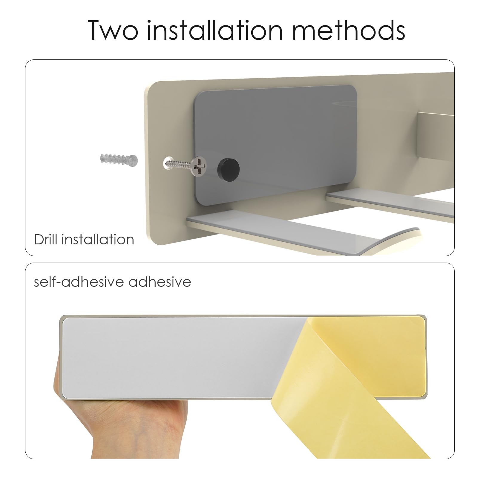 Adorila Hair Dryer Holder Wall Mounted, Self Adhesive Blow Dryer Holder, Hair Tool Organizer For Hair Dryer, Curling Wands (Ligh