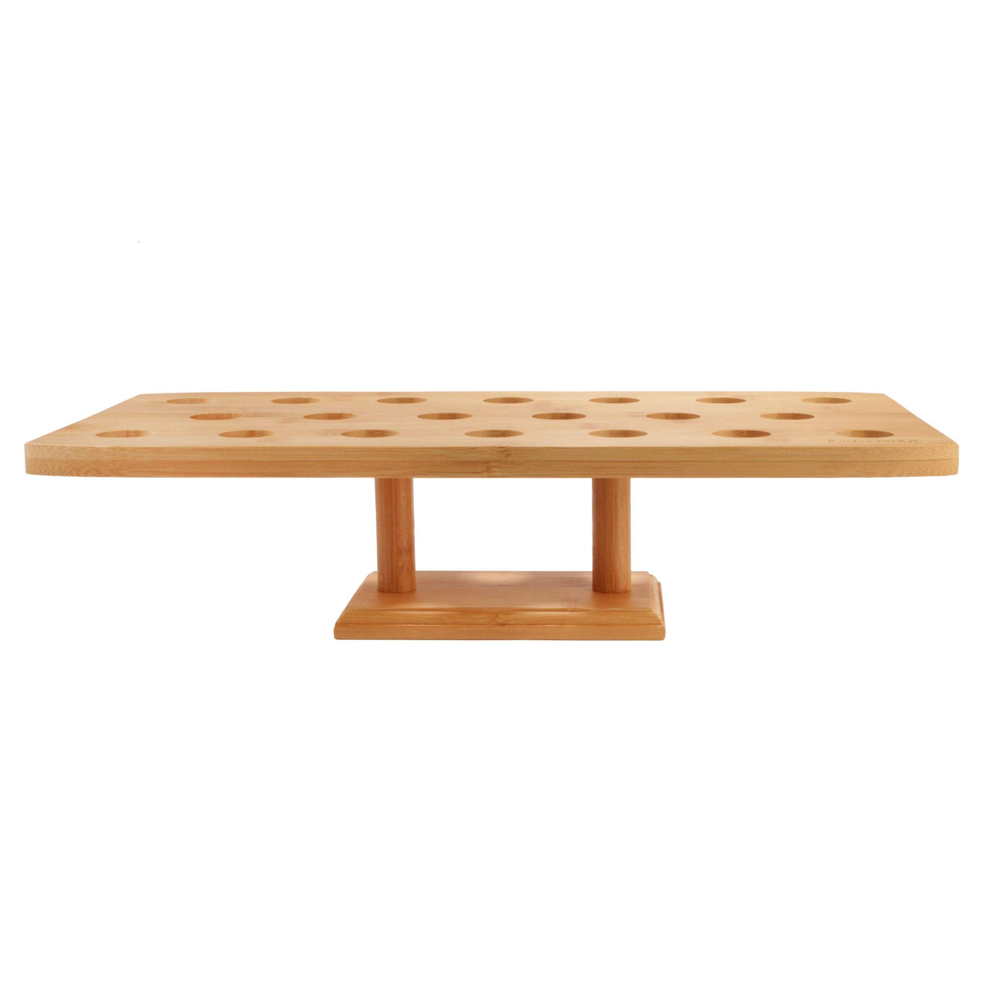 Bamboomn 16.3 Inch Natural Bamboo Wide Oblong Food Cone Display Tamaki Stand For Restaurants, Catered Events, Party Or Buffets,