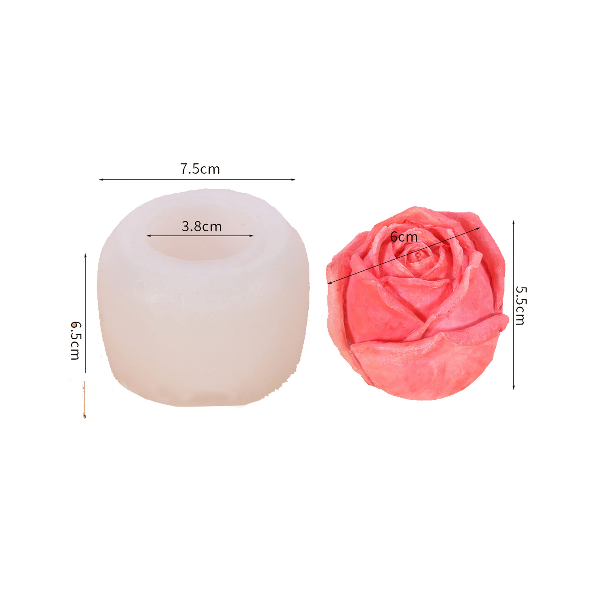 3D Large Rose Mold Ice Cube Tray, Easy Release Reusable Silicone Ice Cube Mold For Iced Drinks And Cocktails