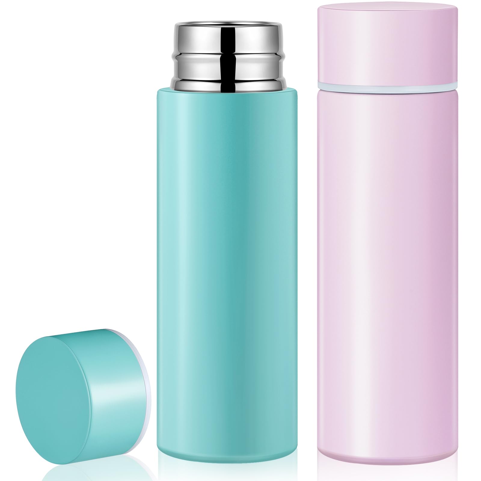Irenare 5oz Mini Water Bottle, Blue, Purple, 2 Pieces