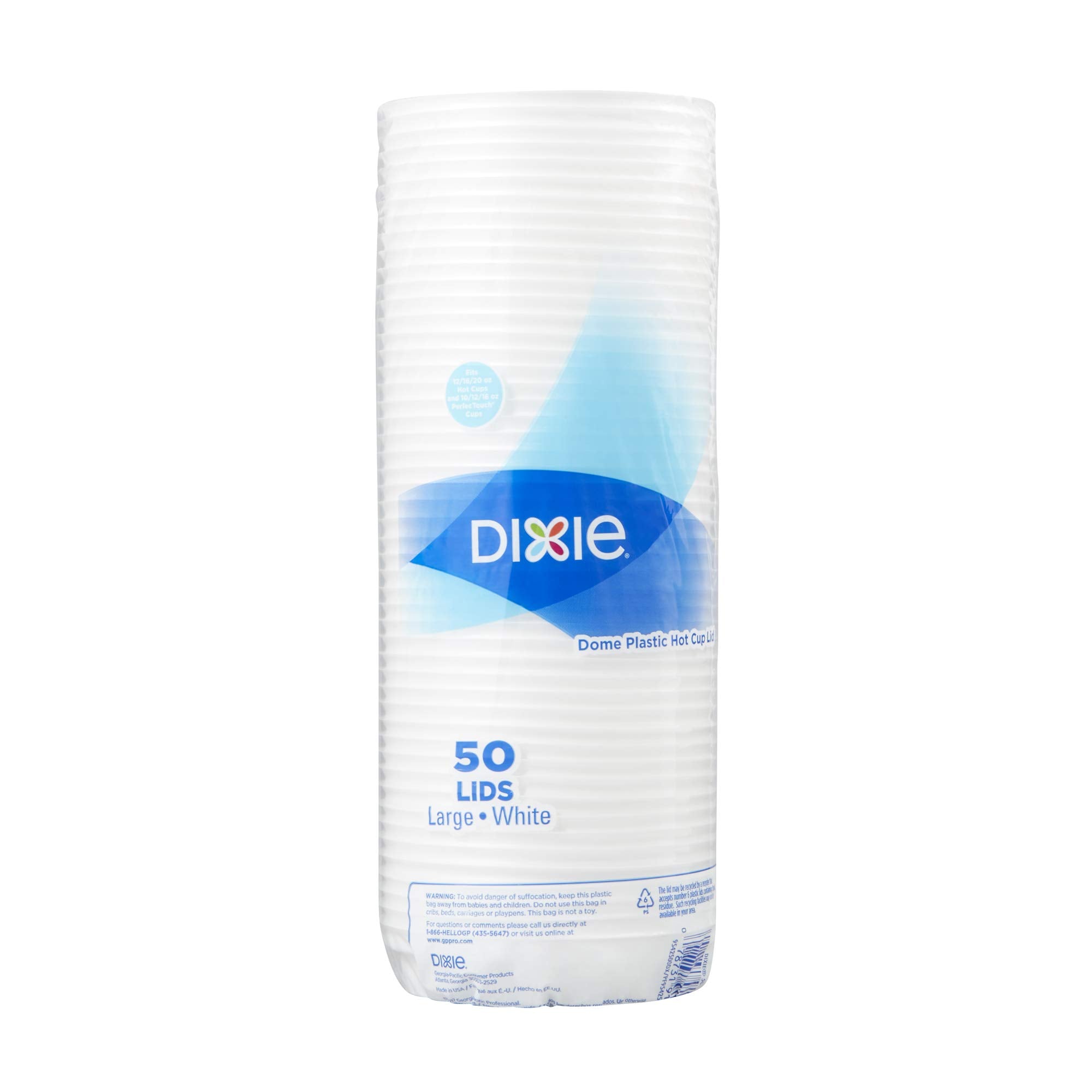Georgia-Pacific Dixie 10-20 Oz. Dome Hot Coffee Cup Lid By Gp Pro (Georgia-Pacific),White,9542500Dx,500 Count (10 Sleeves Of 50