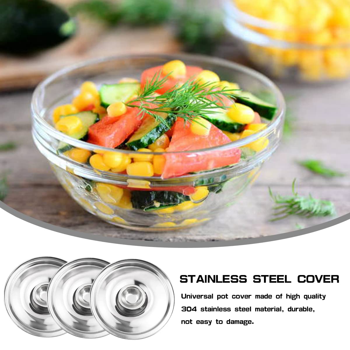 Lnq Luniqi Stainless Steel Pot Cover 6.3- Inch Pot Cover,Universal Lid Pots Pans Replacement Accessories For Pan Lid Bowl Cover(