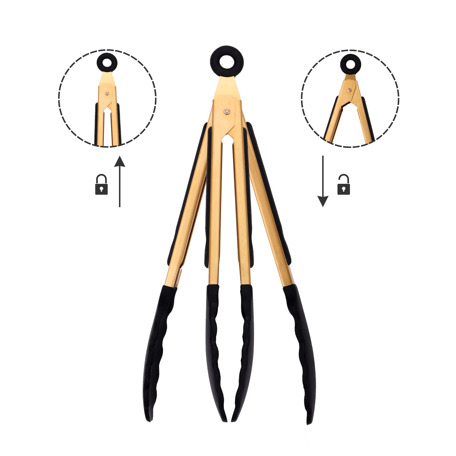 Mafier 4-Piece Kitchen Food Tongs 7'' Mini Silicone Serving Tongs With Firm Sealed Non Stick Rubber Tips & Silicon Coated 18/8 S