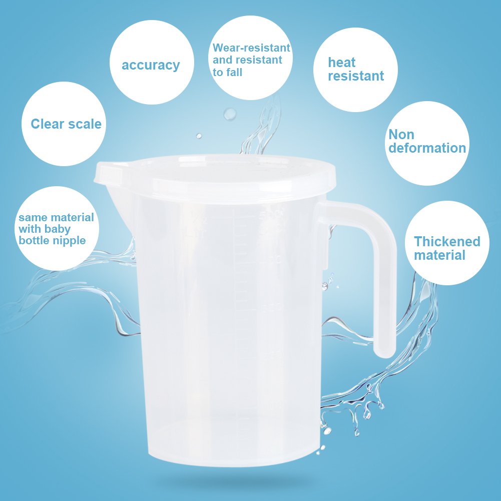 Measuring Cup With Lid Large Capacity Food Grade Pp Material Baking Measuring Cup With Stable Angled Handle Kitchen Cooking Past