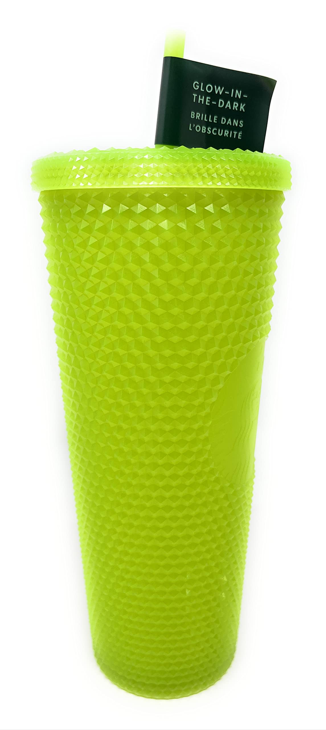 Starbucks 24 Oz Double Wall Glow In The Dark Black Light Uv Slime Green Cold Cup Tumbler