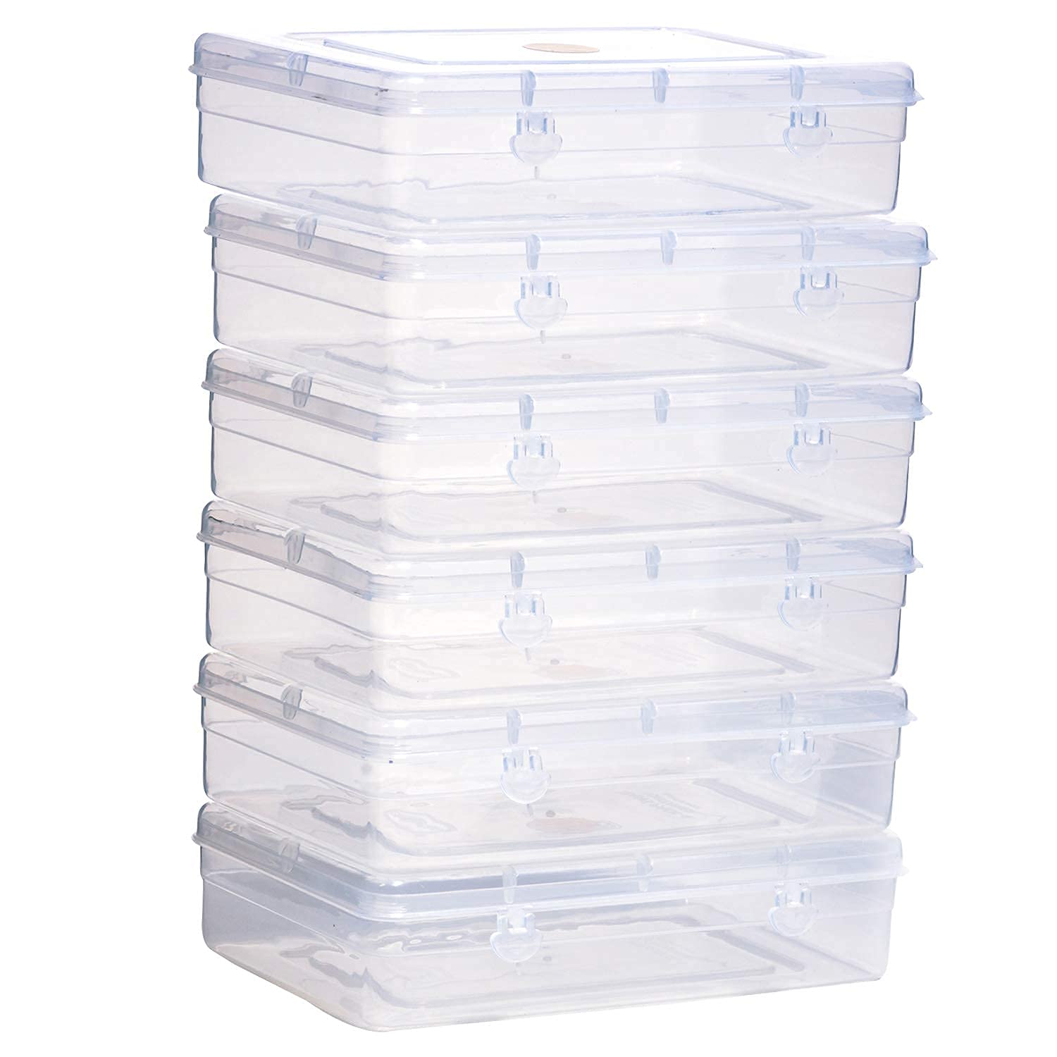 Chetan Clear Plastic Medium Storage Boxes (Set Of 6)  Versatile Transparent Containers For Organizing Small Items (Size No  4)