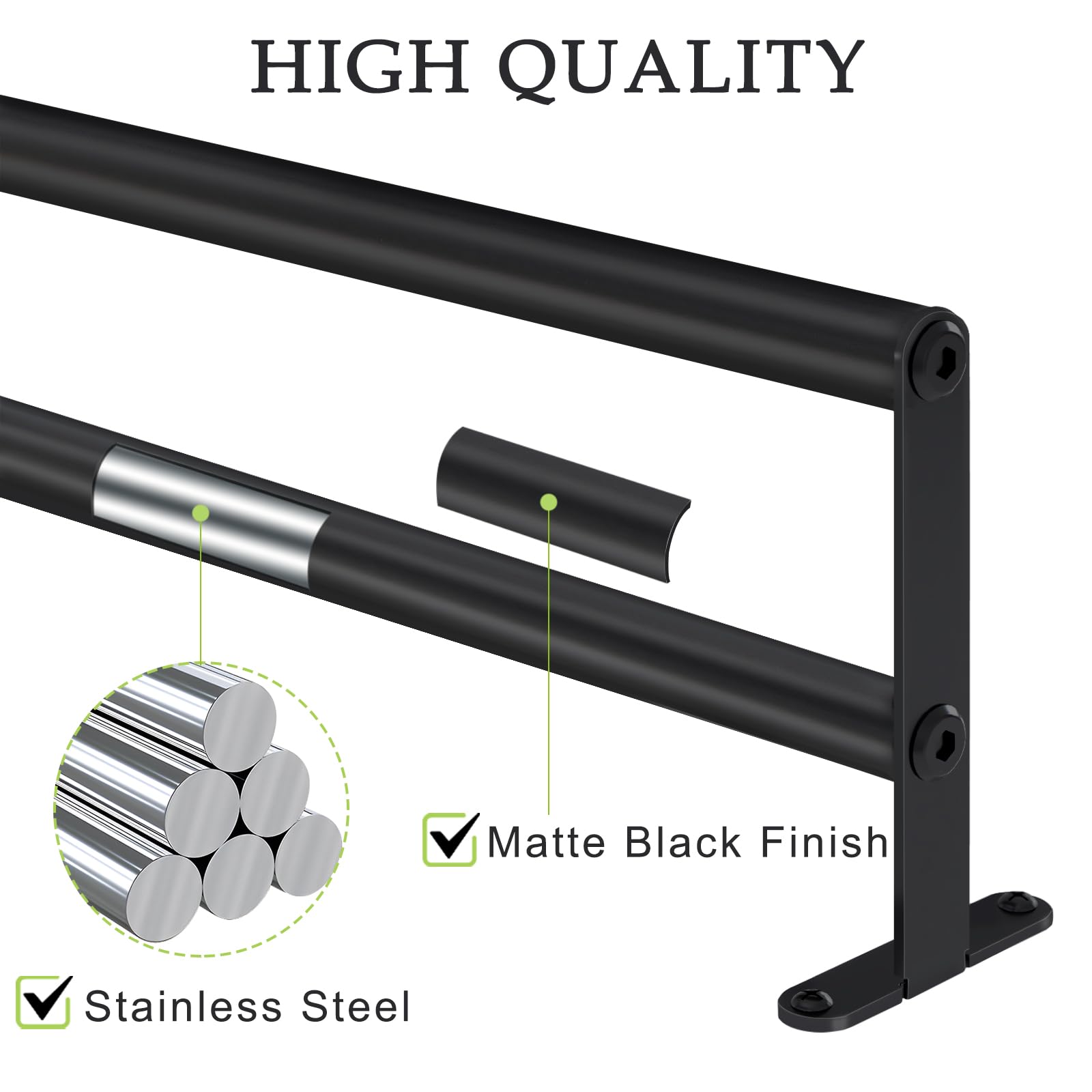 Xeenew Double Towel Bar, 24 Inch Towel Racks For Bathroom, Stainless Steel Bathroom Towel Holder, Towel Rack Wall Mounted Towel