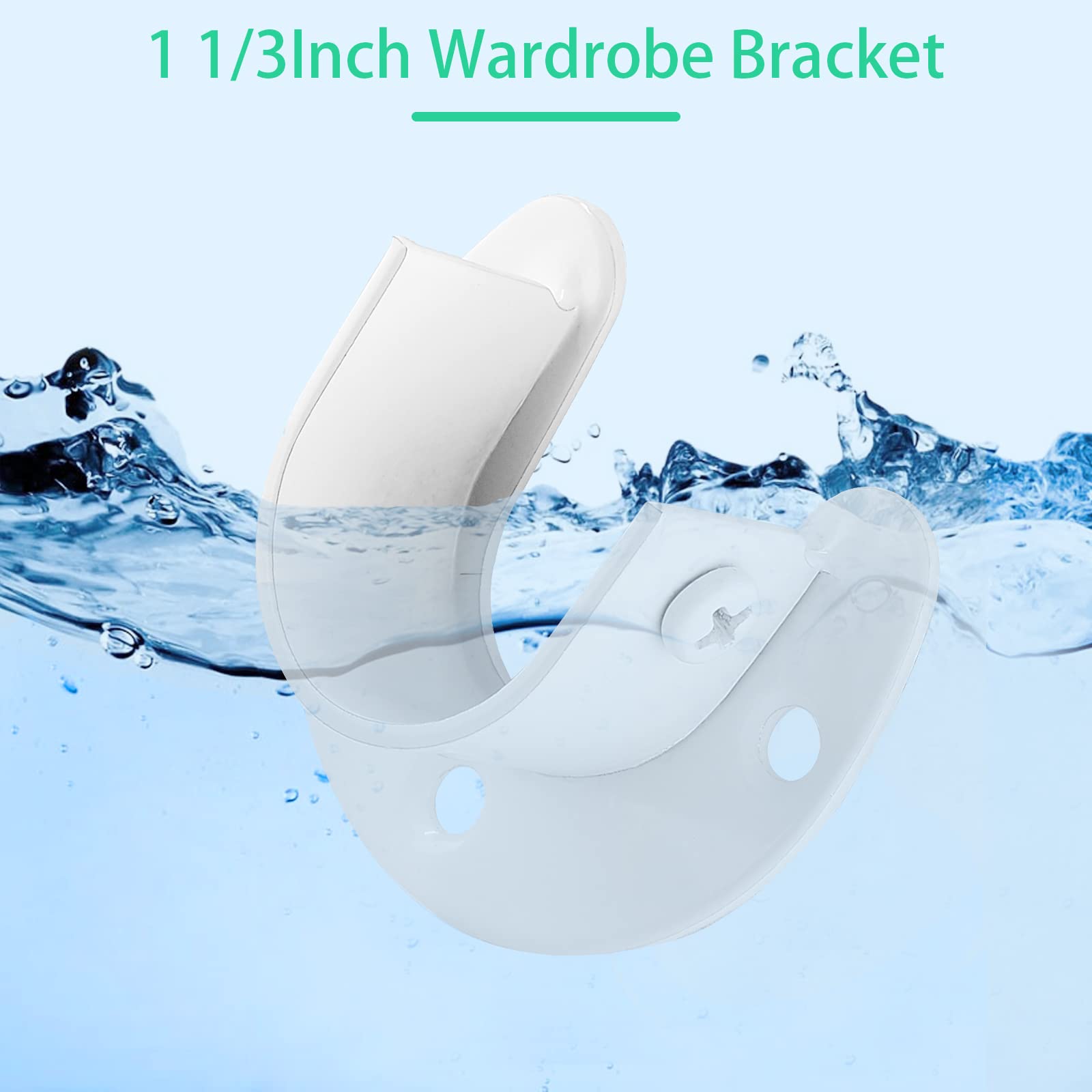 Suiwotin 4 Packs Stainless Steel Closet Rod End Supports 1-1/3 Inch Wardrobe Bracket Heavy Duty Closet Pole Sockets Flange Rod H