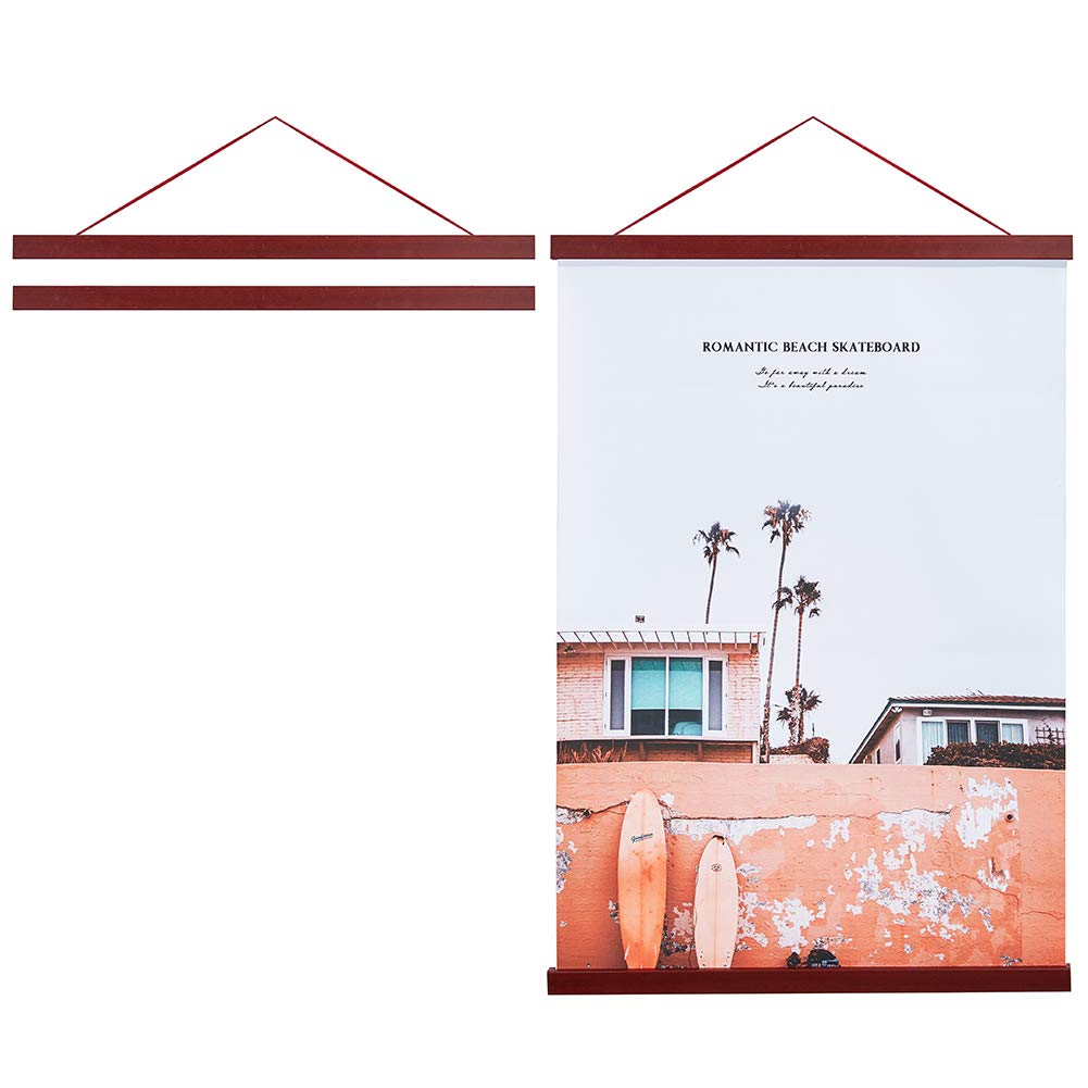 Artmag Magnetic Poster Hanger Frame, 22x34 22x28 22x30 Light Wood Wooden Magnet Canvas Artwork Print Dowel Poster Hangers Frames