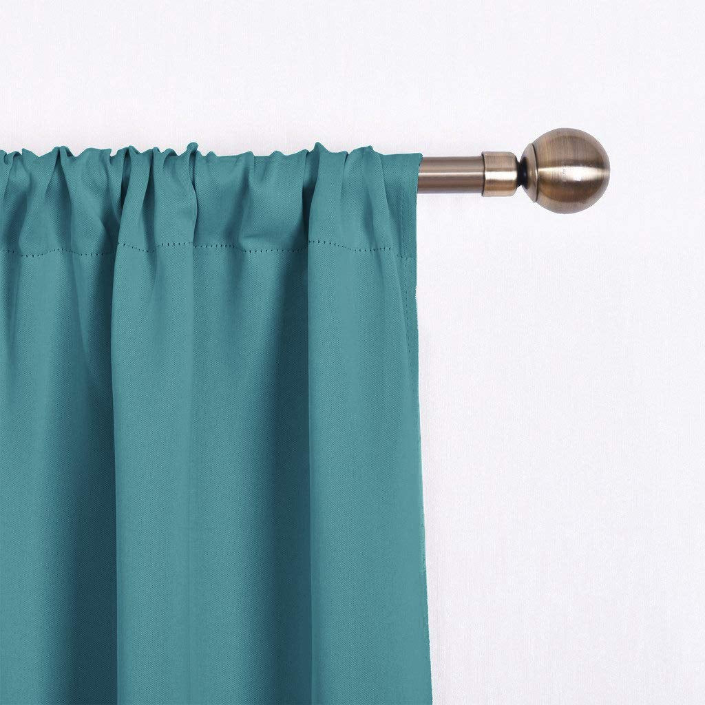 NICETOWN Blackout Tie-Up Valance Curtain - Balloon Shade Bay Window Drape/Drapery for Living Room Christmas Decor (Sea Teal, 1 P