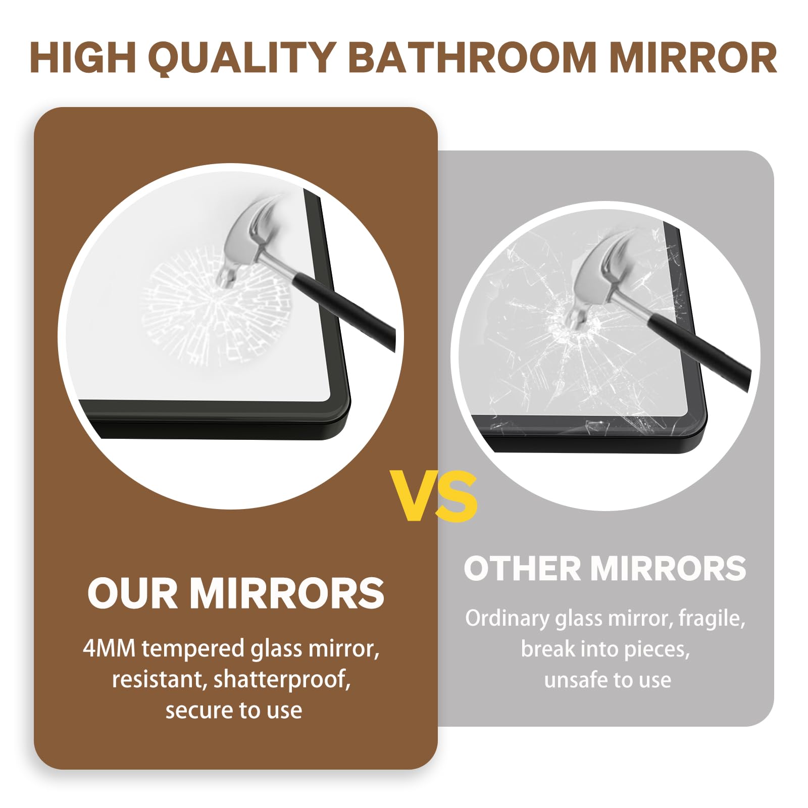 Pertetey New Upgrade 60X28 Inch Wall Mounted Bathroom Mirror, Black Metal Frame Rounded Rectangle Mirror, Bathroom Vanity Mirror
