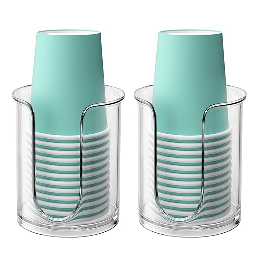 Bathroom Cup Dispenser 5 oz Countertop 2 Pack Mouthwash Cup Holder for Bathroom PC Small Disposable Cup Holder for 5oz Paper Cups and Mouthwash Cups