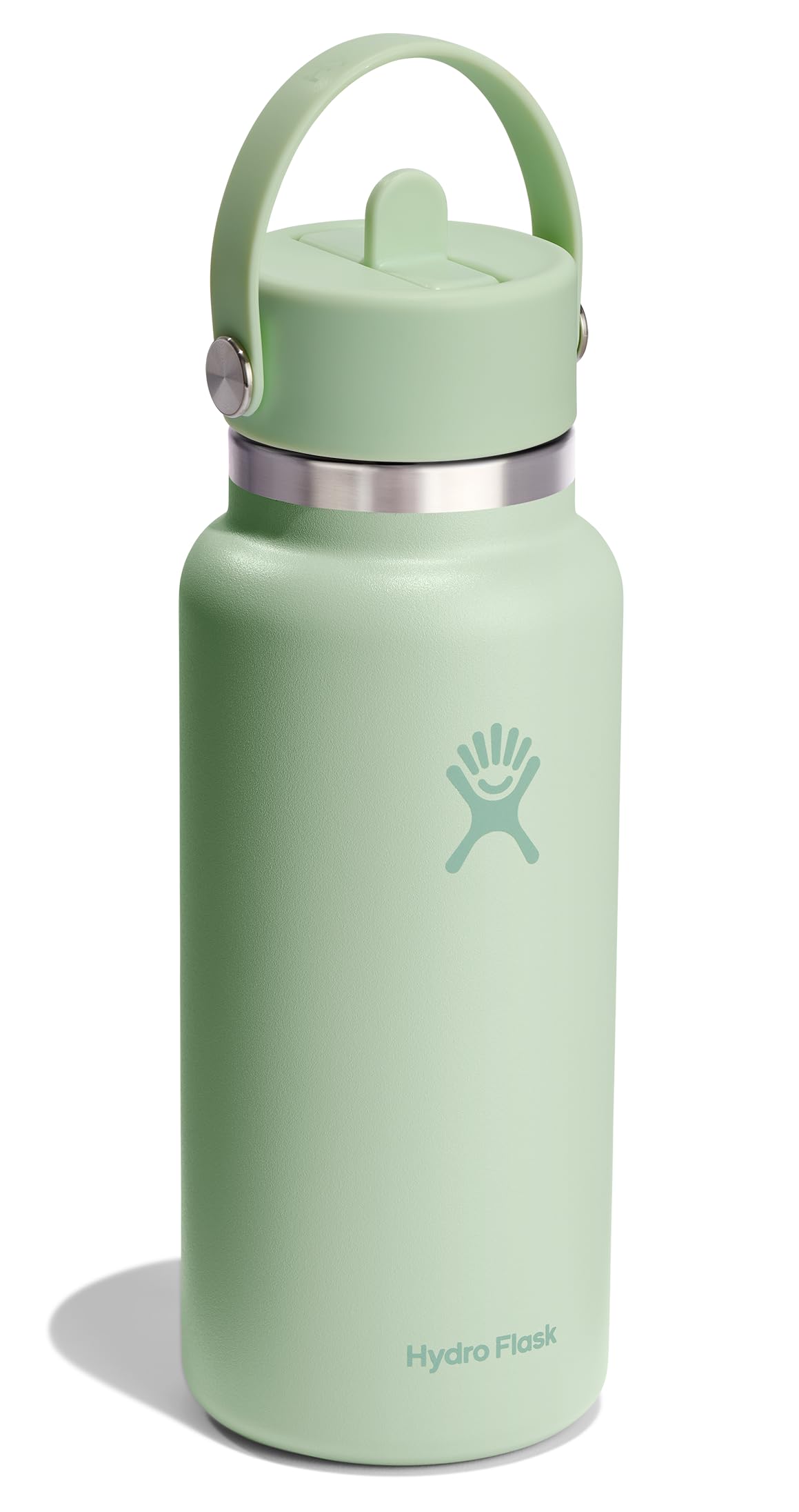 Hydro Flask Water Bottle - Insulated Stainless Steel - Wide Mouth Flex Straw Lid, Non Spill, Leakproof and Refillable in 32 Oz A