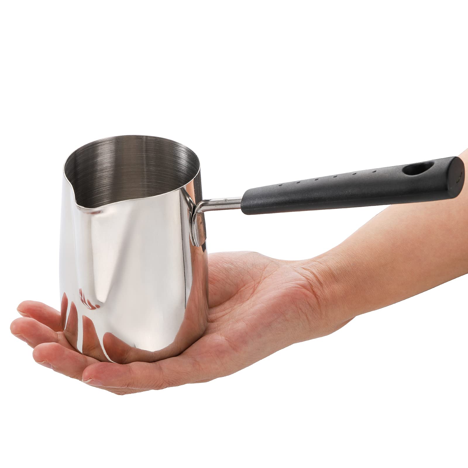 Dicunoy Set Of 2 Milk Butter Warmer Pot, 12Oz/22Oz Turkish Coffee Pot, Stovetop Chocolate Melting Pan, Cezve Ibrik Briki Greek A