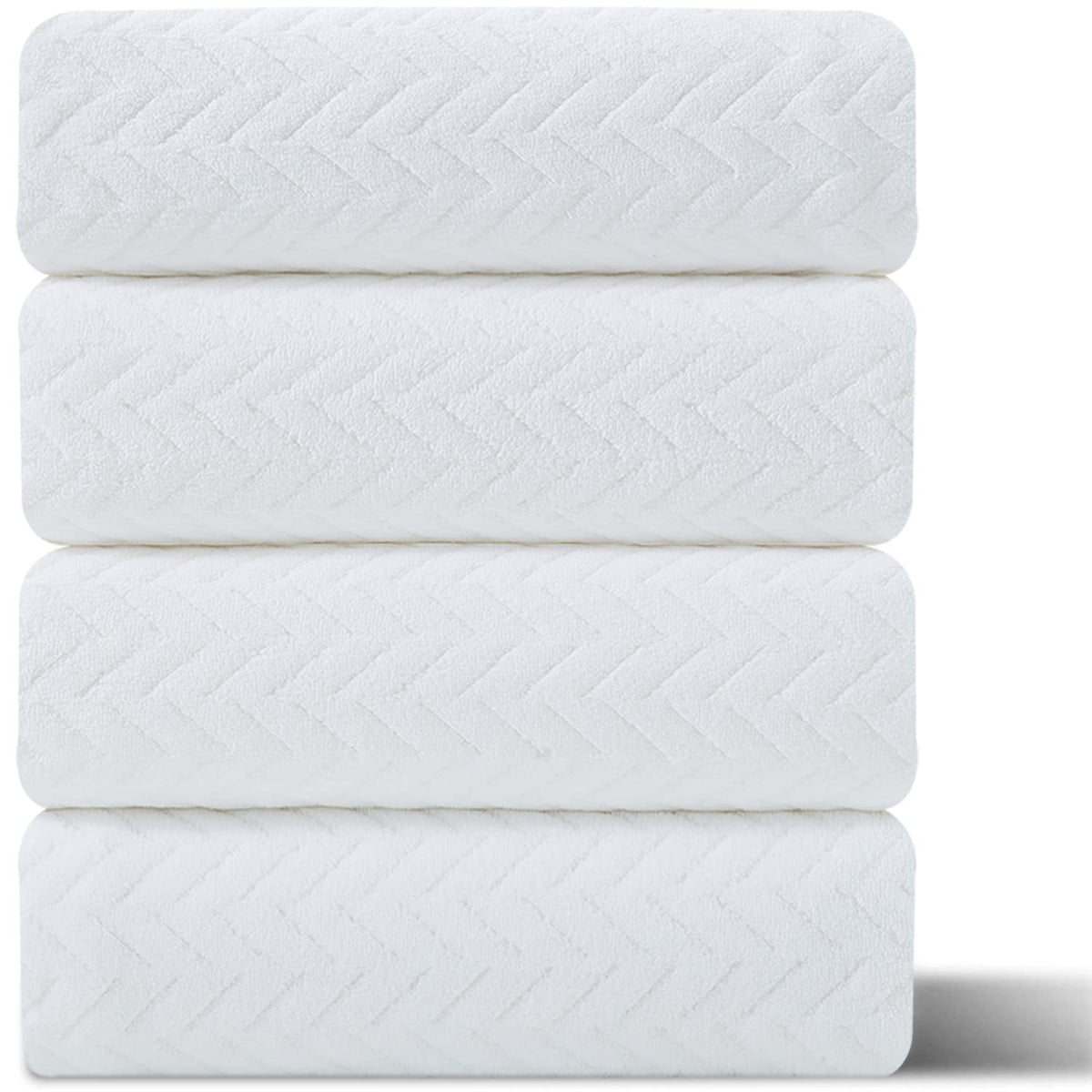 4 Pack Large Bath Towels Set 35''X70'' White Oversized Bath Sheet Chair Towels, 600 Gsm Ultra Soft & Absorbent Towels For Bathro