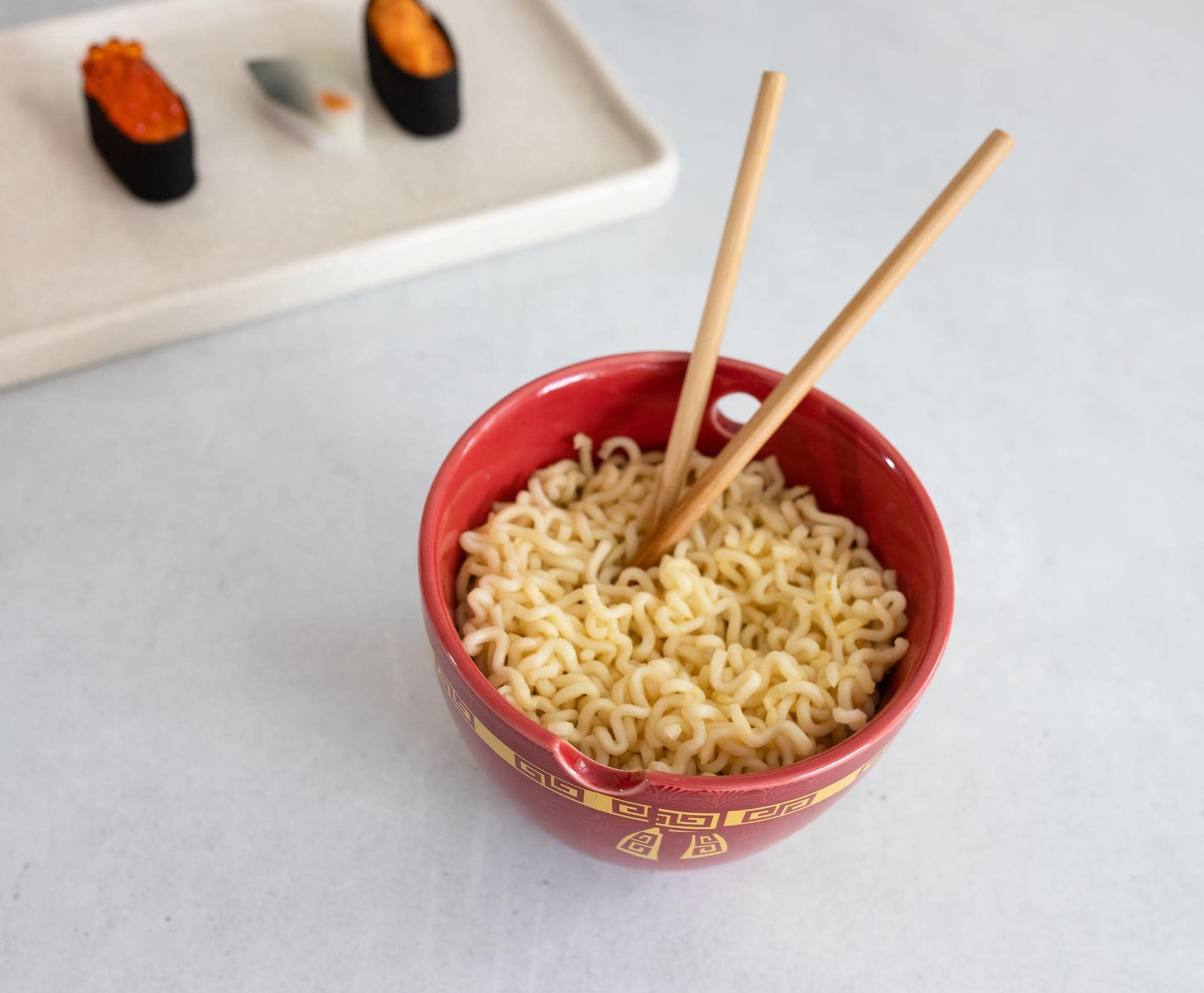 Boom Trendz Year Of The Horse Chinese Zodiac Ceramic Dinnerware Set | Includes 16-Ounce Ramen Noodle Bowl And Wooden Chopsticks