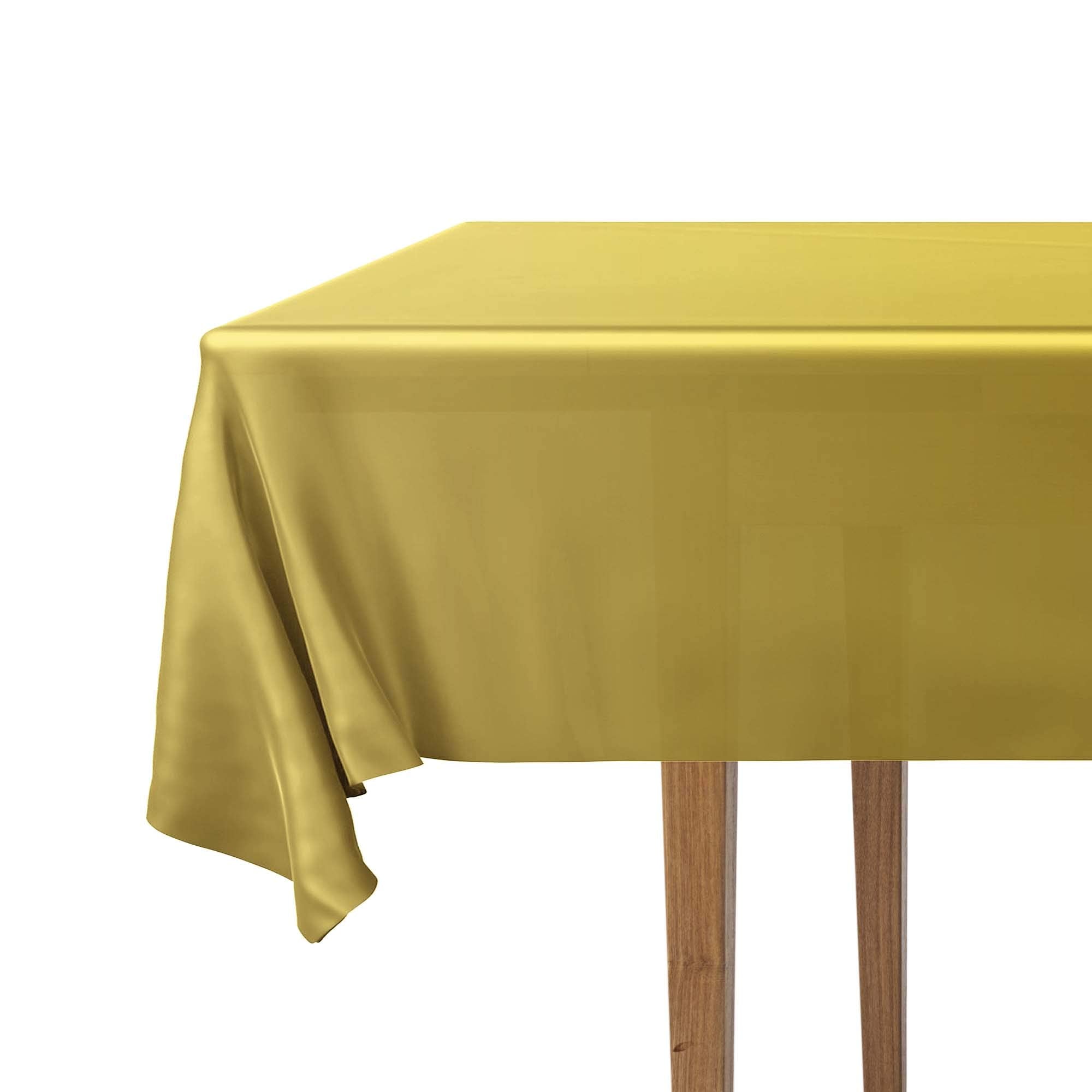 Decorrack 6 Pack Rectangular Tablecloths Bpa-Free Plastic, 54 X 108 Inch, Dining Table Cover Cloth, Gold (6 Pack)