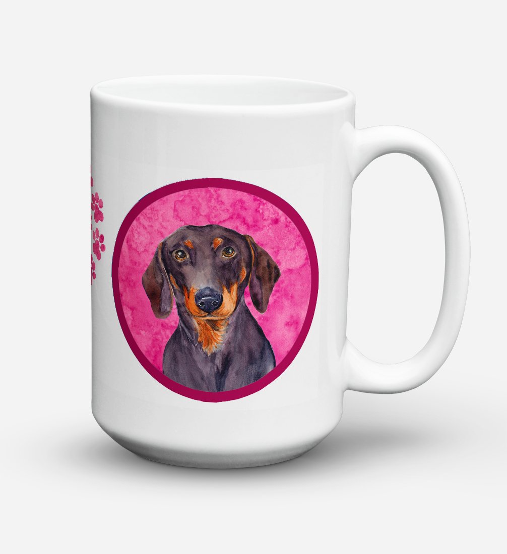 'Caroline's Treasures LH9358PK-CM15 Dachshund Microwavable Ceramic Coffee Mug, 15 oz, Multicolor''