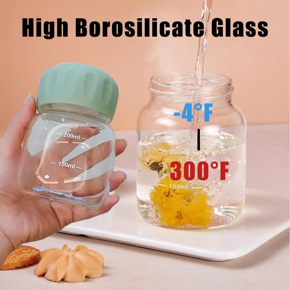 Danmu Glass Juice Bottles With Lids 10Oz,Juicing Bottles Reusable Glass 100% Leakproof,Glass Bottles For Juicing,Water,Kombucha,