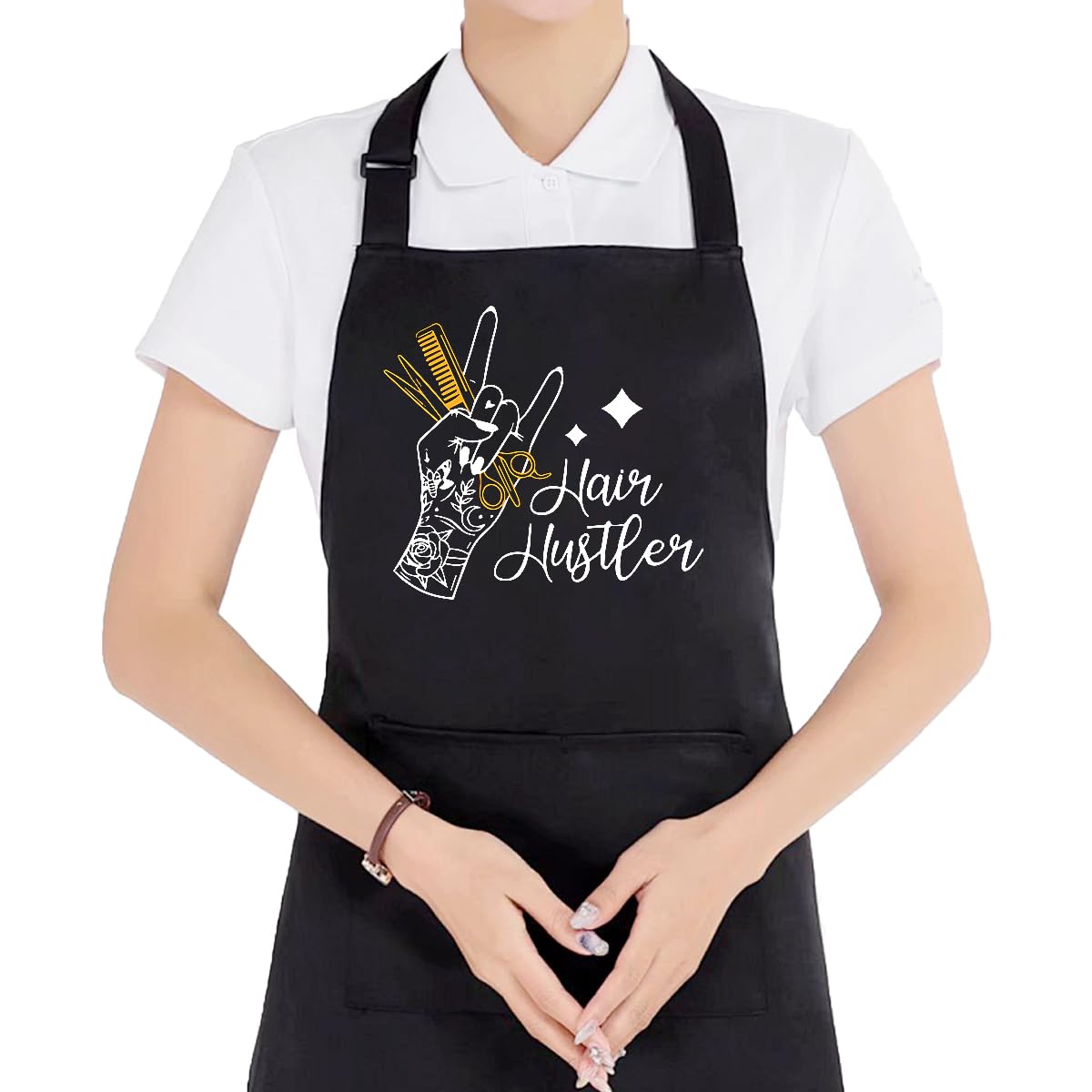 Uinwk Hair Hustler Funny Hair Stylist Apron, Hairstylist Aprons For Women, Hair Salon Supplies, Cosmetology Aprons, Salon Aprons