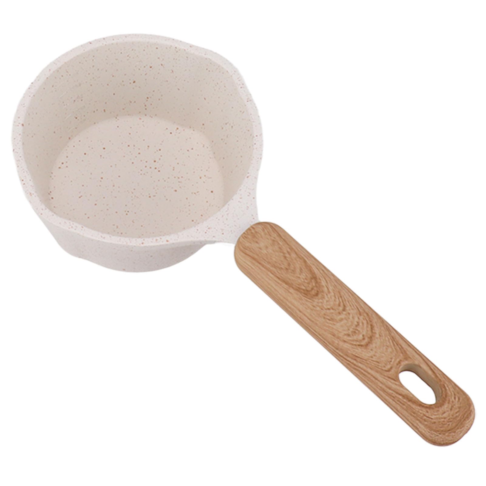 Nonstick Sauce Pan With Pour Spout, Small Milk Pot, Easy to Use, White Flat Bottom, Multi Mini, Multipurpose Set for Home Kitche