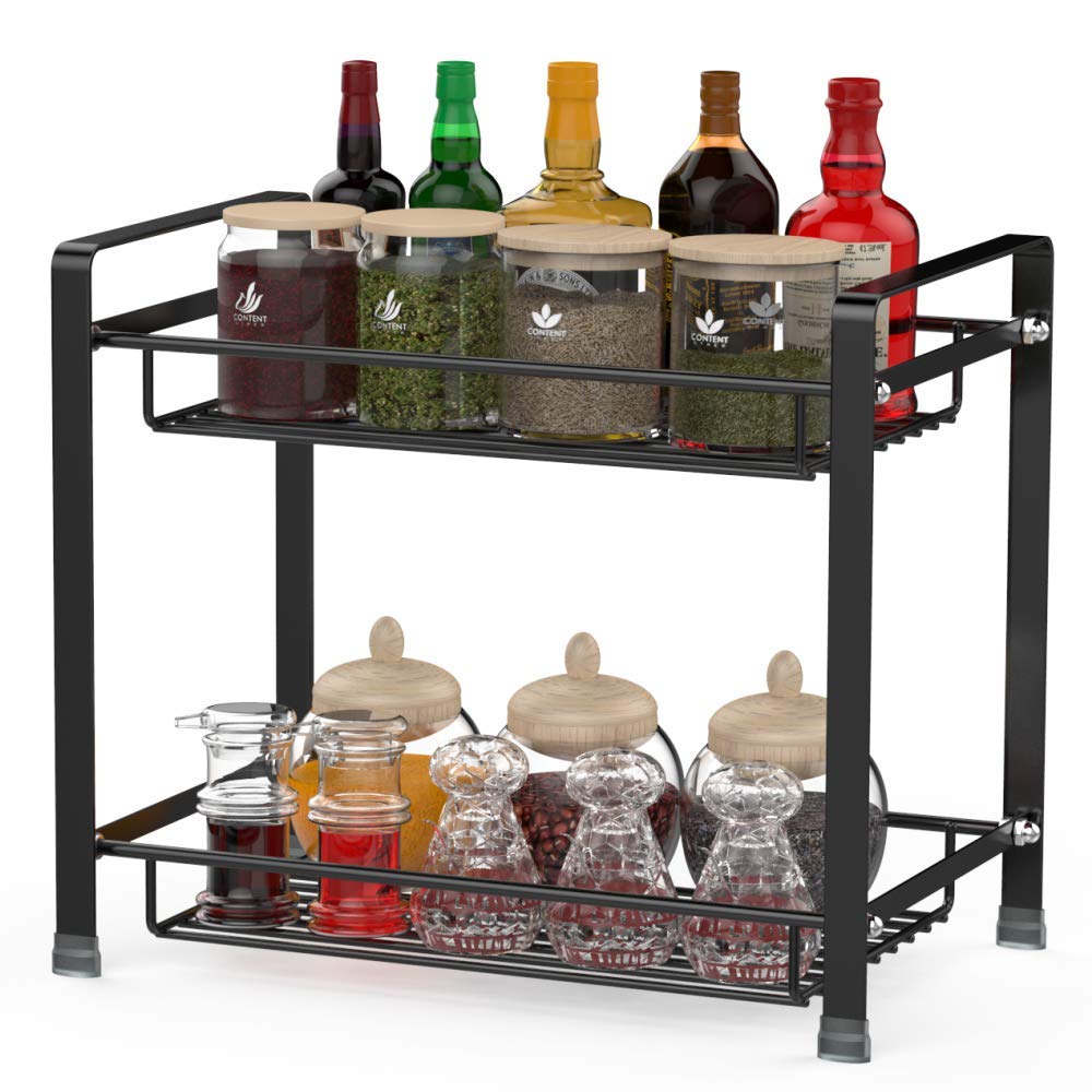 Indian Decor. Metal Spice Rack, 12.4 X 7.3 X 10.6 Inch, Black