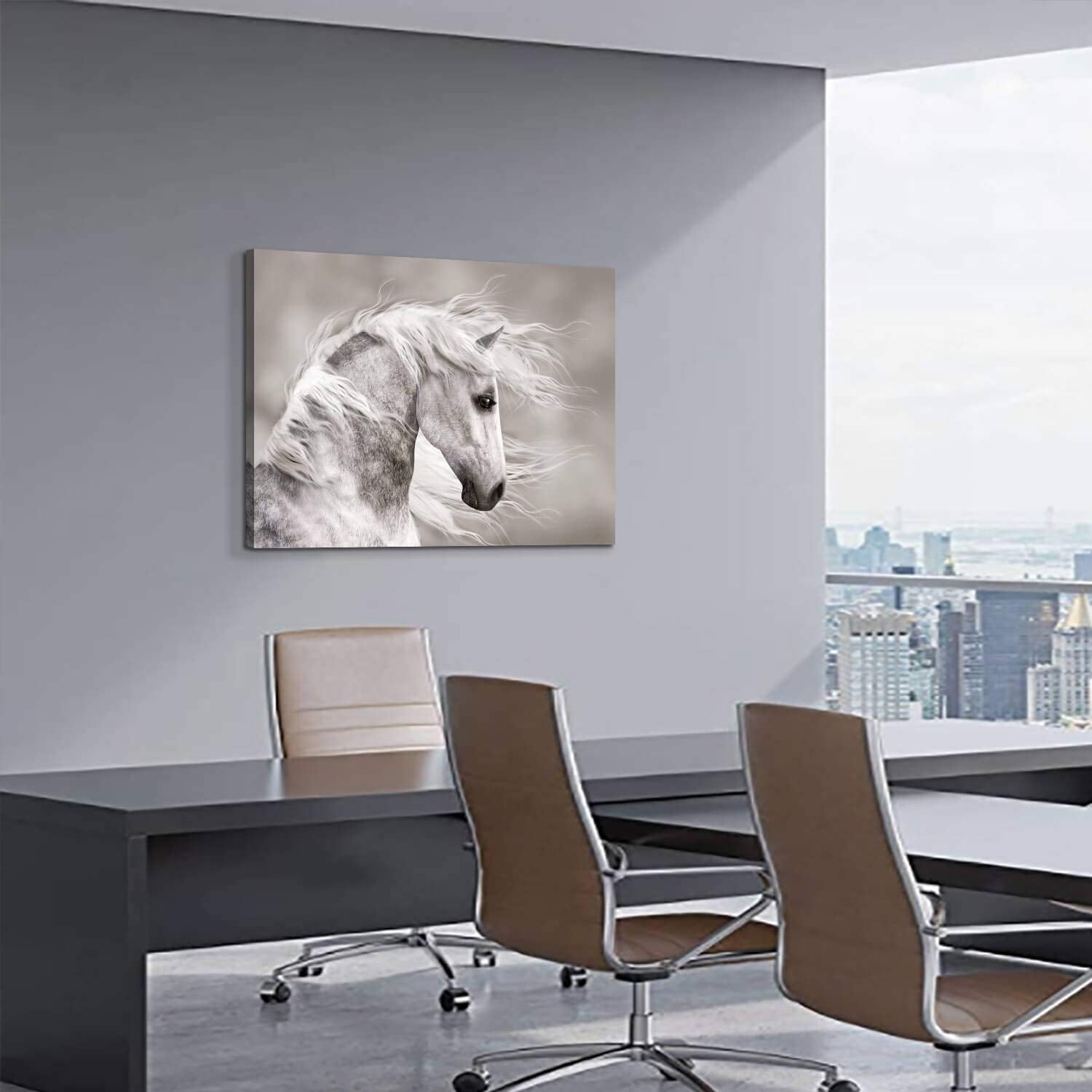 Animals Artwork Wildlife Picture Painting: Horse Head Graphic Art Print Wall Art For Wall Decor (45    X 30    X 1 Panel)