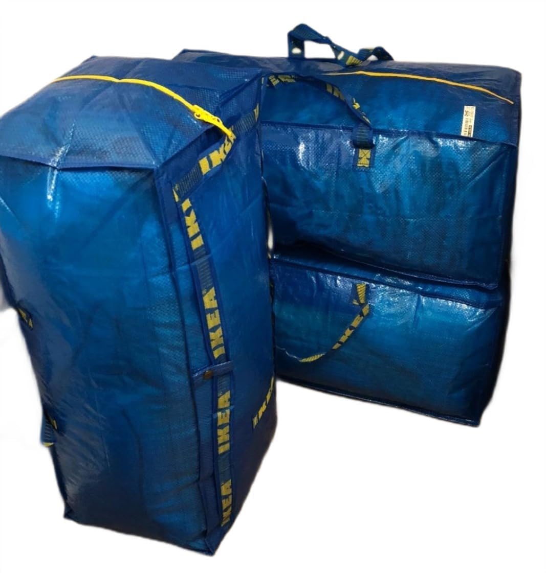 Ikea Frakta Storage Bag - Blue -- Set Of 3